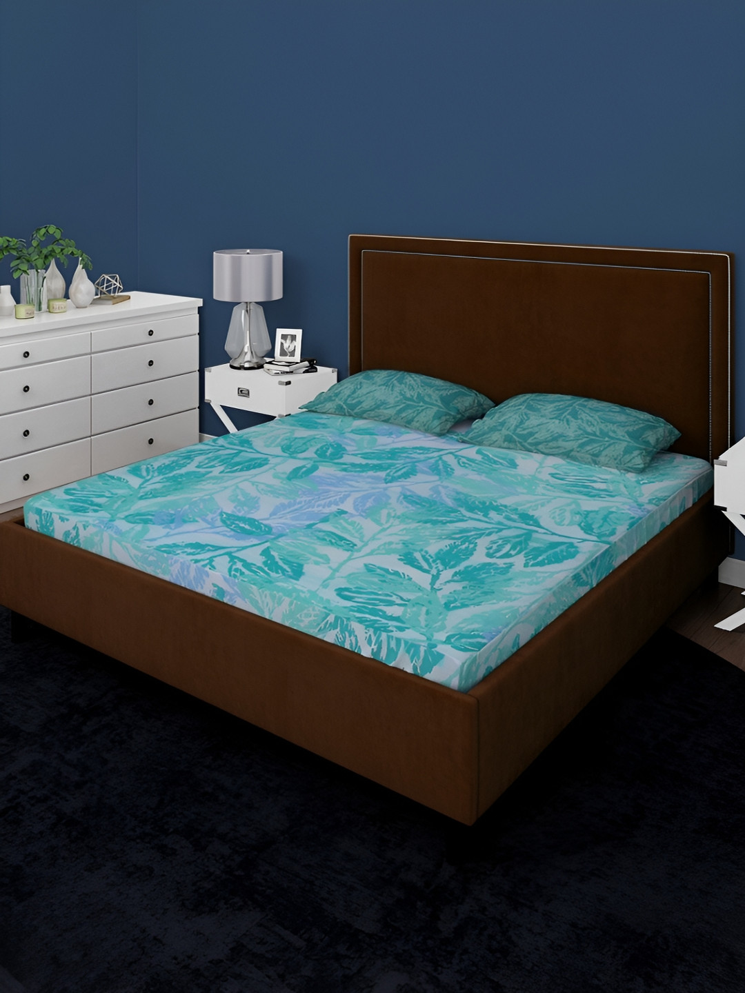 BOMBAY DYEING Blumen Blue & White Floral 104 TC Cotton Queen Bedsheet with 2 Pillow Covers
BOMBAY DYEING Blumen Blue & White Floral 104 TC Cotton Queen Bedsheet with 2 Pillow Covers