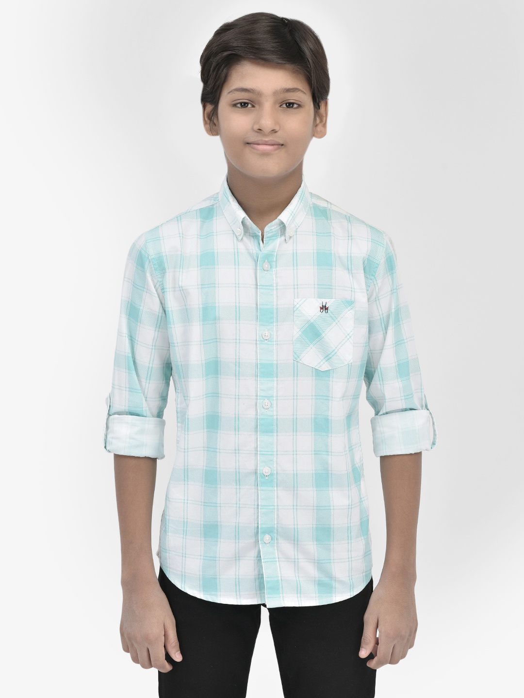 Crimsoune Club Boys Classic Tartan Checks Spread Collar Chest Pocket Roll-Up Sleeves Shirt, Green
Crimsoune Club Boys Classic Tartan Checks Spread Collar Chest Pocket Roll-Up Sleeves Shirt, Green