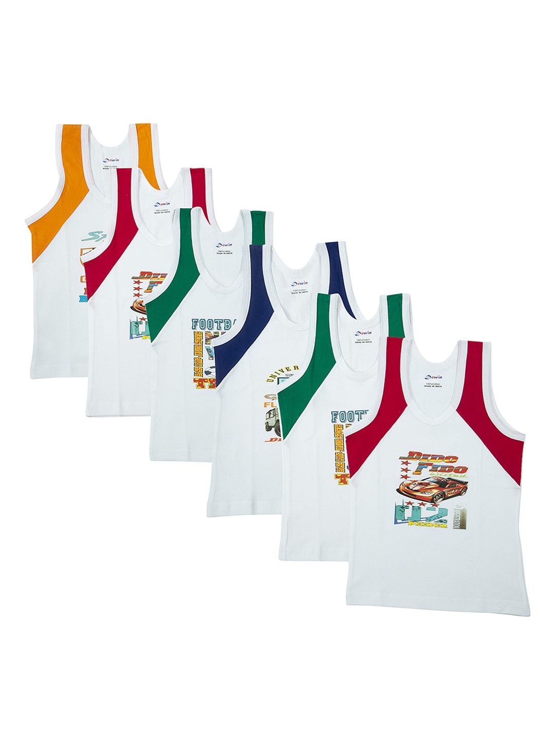 Dowin Infant Boys Pack Of 6 Printed Cotton Undershirt Vest DOWIN_013C6_Zoom_40, Orange
Dowin Infant Boys Pack Of 6 Printed Cotton Undershirt Vest DOWIN_013C6_Zoom_40, Orange