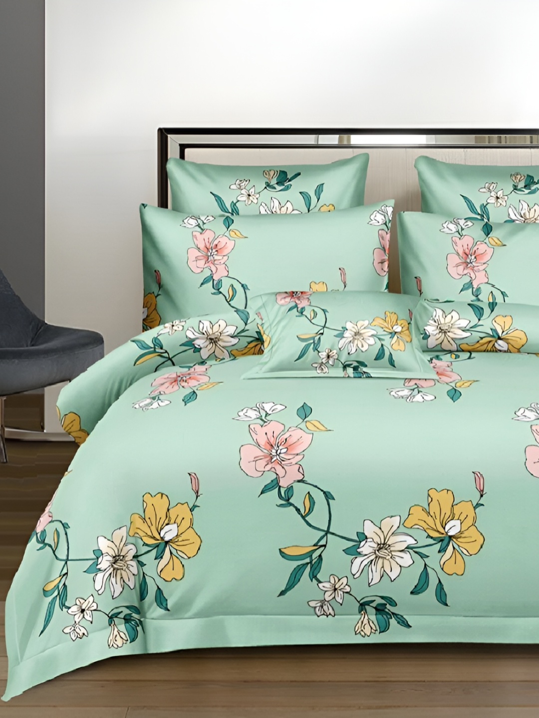 Laying Style Multicoloured Ethnic Motifs 350 TC Queen Bedsheet with 2 Pillow Covers, Multi
Laying Style Multicoloured Ethnic Motifs 350 TC Queen Bedsheet with 2 Pillow Covers, Multi
