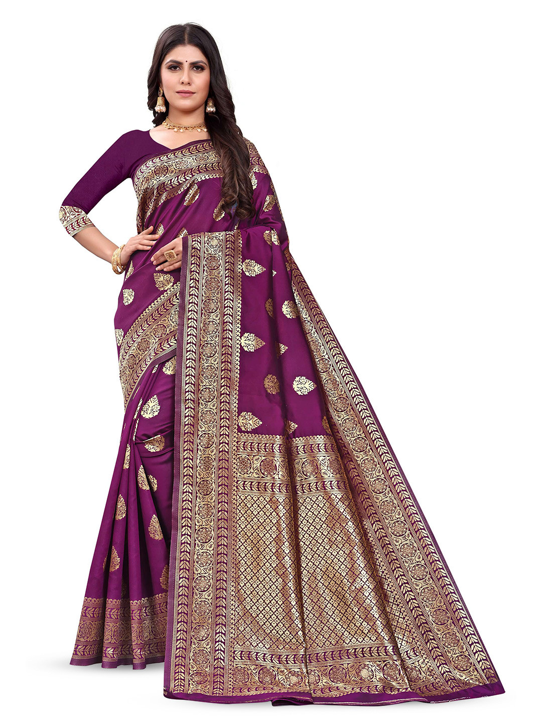 VenderVilla Woven Design Zari Banarasi Saree, Purple
VenderVilla Woven Design Zari Banarasi Saree, Purple