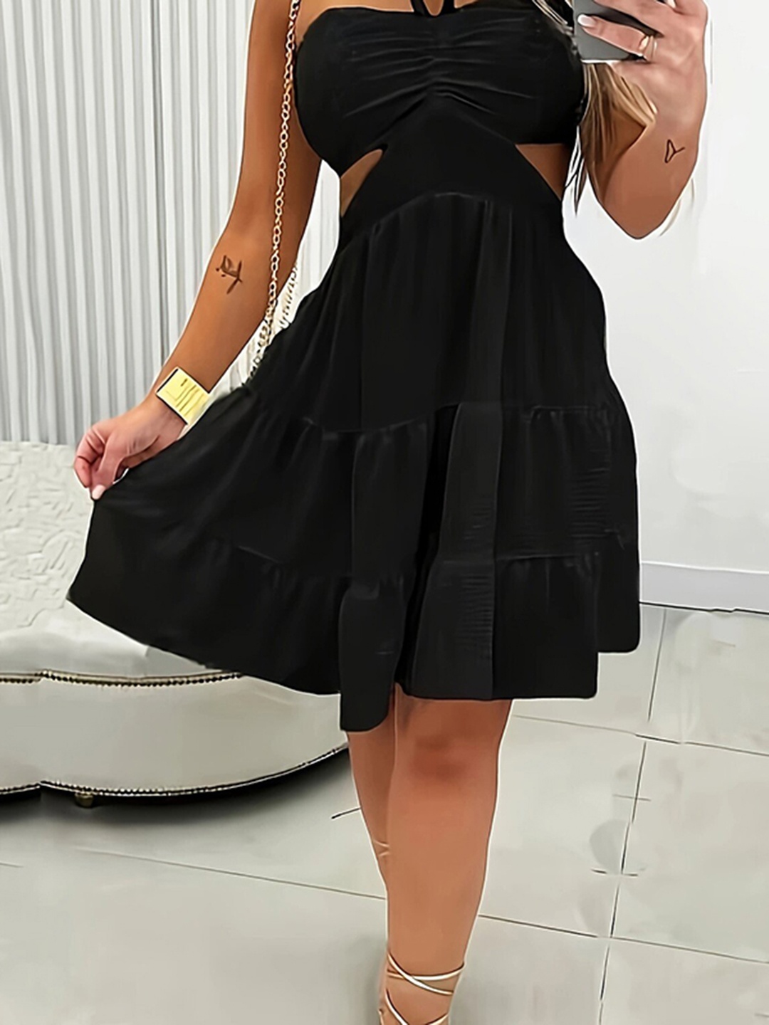 StyleCast V-Neck Sleeveless Layered Fit & Flare Layered Fit & Flare Dress Dress, Black
StyleCast V-Neck Sleeveless Layered Fit & Flare Layered Fit & Flare Dress Dress, Black