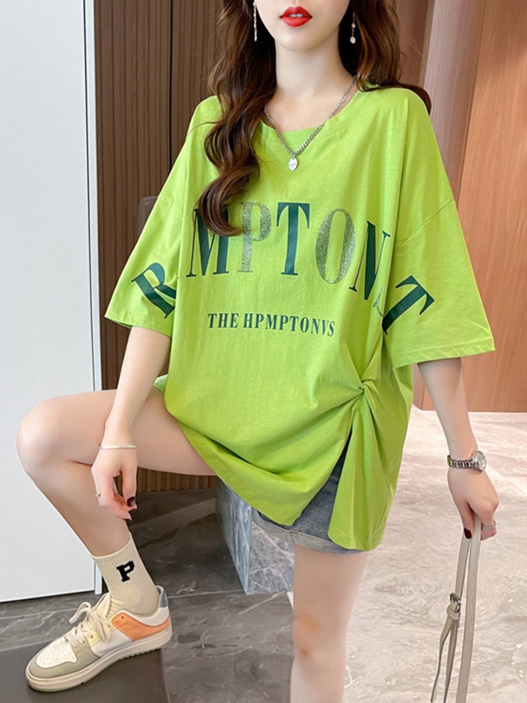 StyleCast Green Typography Print Round Neck Extended Sleeves Opaque Longline Casual Top
StyleCast Green Typography Print Round Neck Extended Sleeves Opaque Longline Casual Top