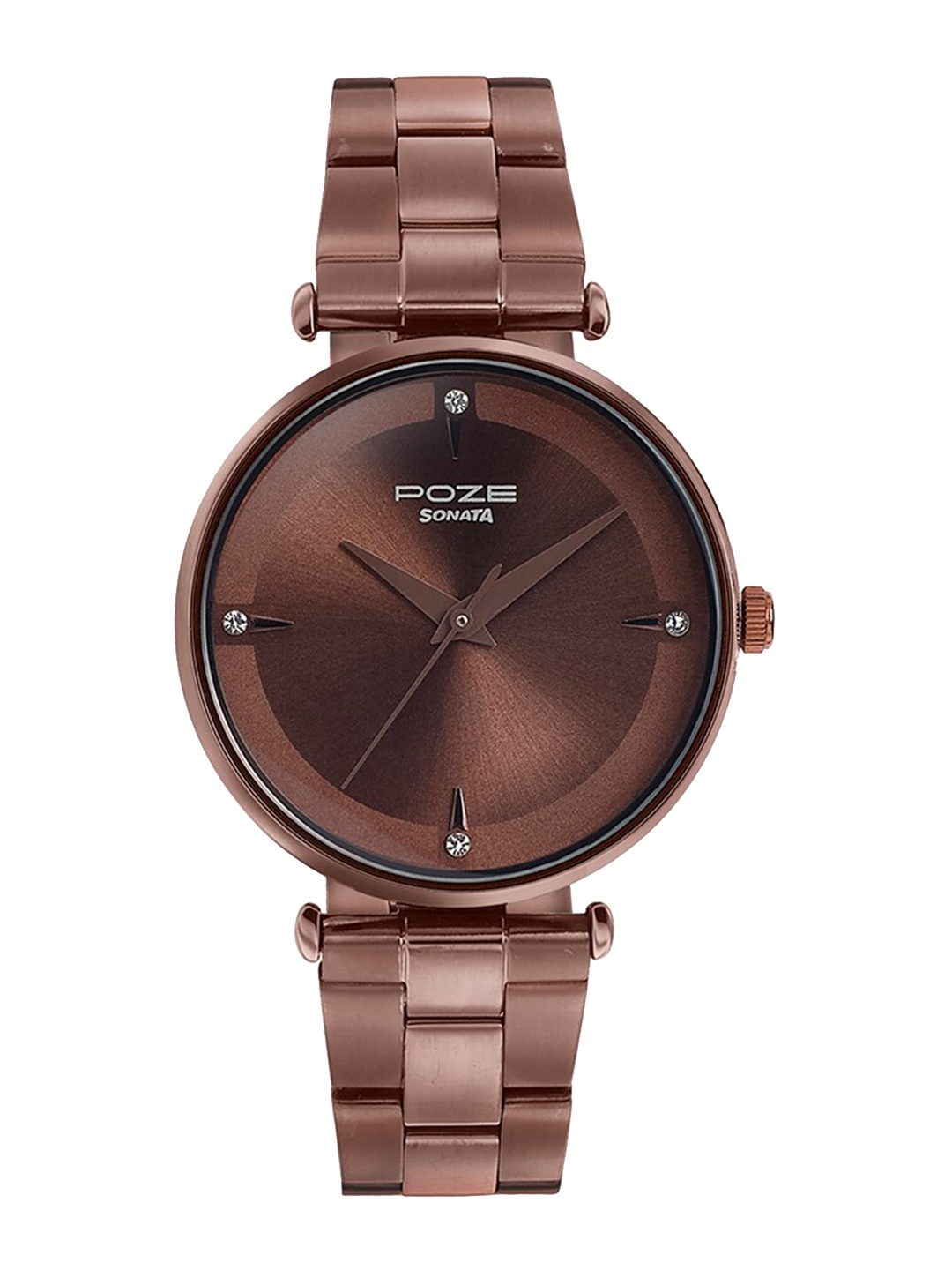 Sonata Poze Women Embellished Bracelet Style Straps Analogue Watch SP80014QM01, Brown
Sonata Poze Women Embellished Bracelet Style Straps Analogue Watch SP80014QM01, Brown