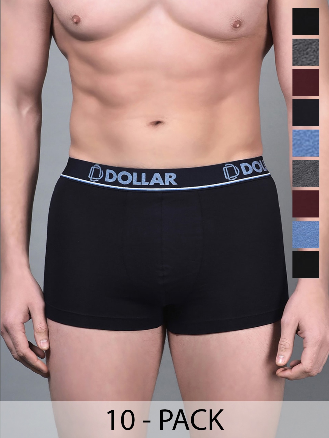 Dollar Bigboss Men Solid Pack of 10 Shuffle Intellisoft Cotton Modal Trunk, Assorted
Dollar Bigboss Men Solid Pack of 10 Shuffle Intellisoft Cotton Modal Trunk, Assorted
