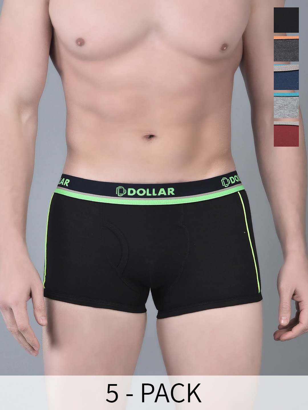 Dollar Bigboss Men Solid Pack of 5 Super Combed Cotton Trunk MBTR-12-GLOTRNK-PO5-S24, Assorted
Dollar Bigboss Men Solid Pack of 5 Super Combed Cotton Trunk MBTR-12-GLOTRNK-PO5-S24, Assorted
