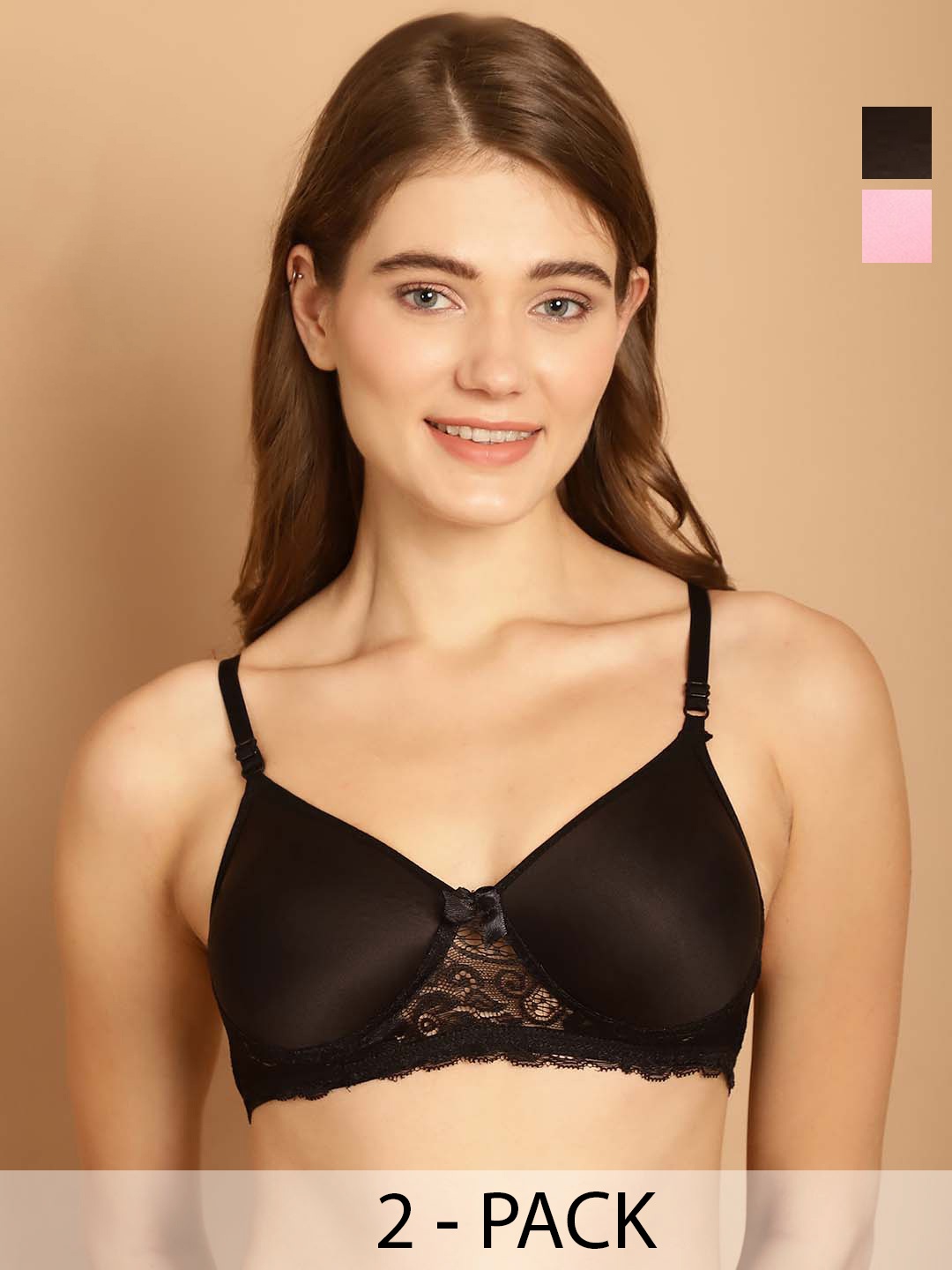 Friskers Pack Of 2 Medium Coverage Dry Fit Balconette Bras With All Day Comfort, Black
Friskers Pack Of 2 Medium Coverage Dry Fit Balconette Bras With All Day Comfort, Black