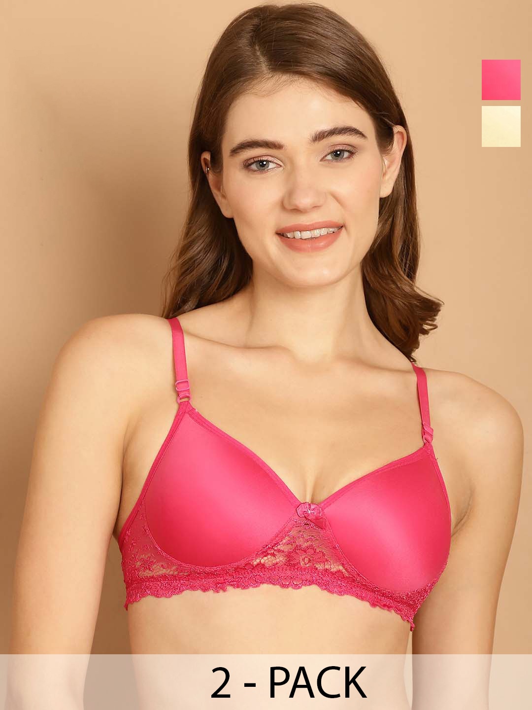Friskers Pack Of 2 Medium Coverage Dry Fit Balconette Bras With All Day Comfort, Pink
Friskers Pack Of 2 Medium Coverage Dry Fit Balconette Bras With All Day Comfort, Pink