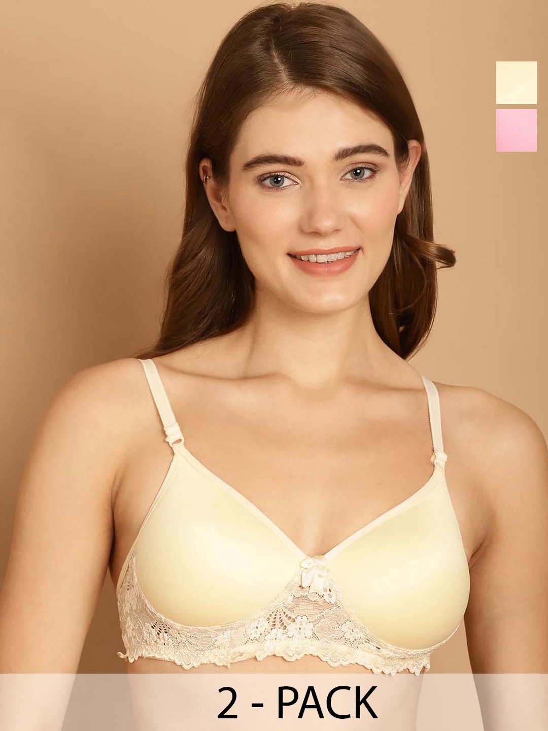 Friskers Pack Of 2 Medium Coverage Lightly Padded T-shirt Bra- All Day Comfort, Beige
Friskers Pack Of 2 Medium Coverage Lightly Padded T-shirt Bra- All Day Comfort, Beige