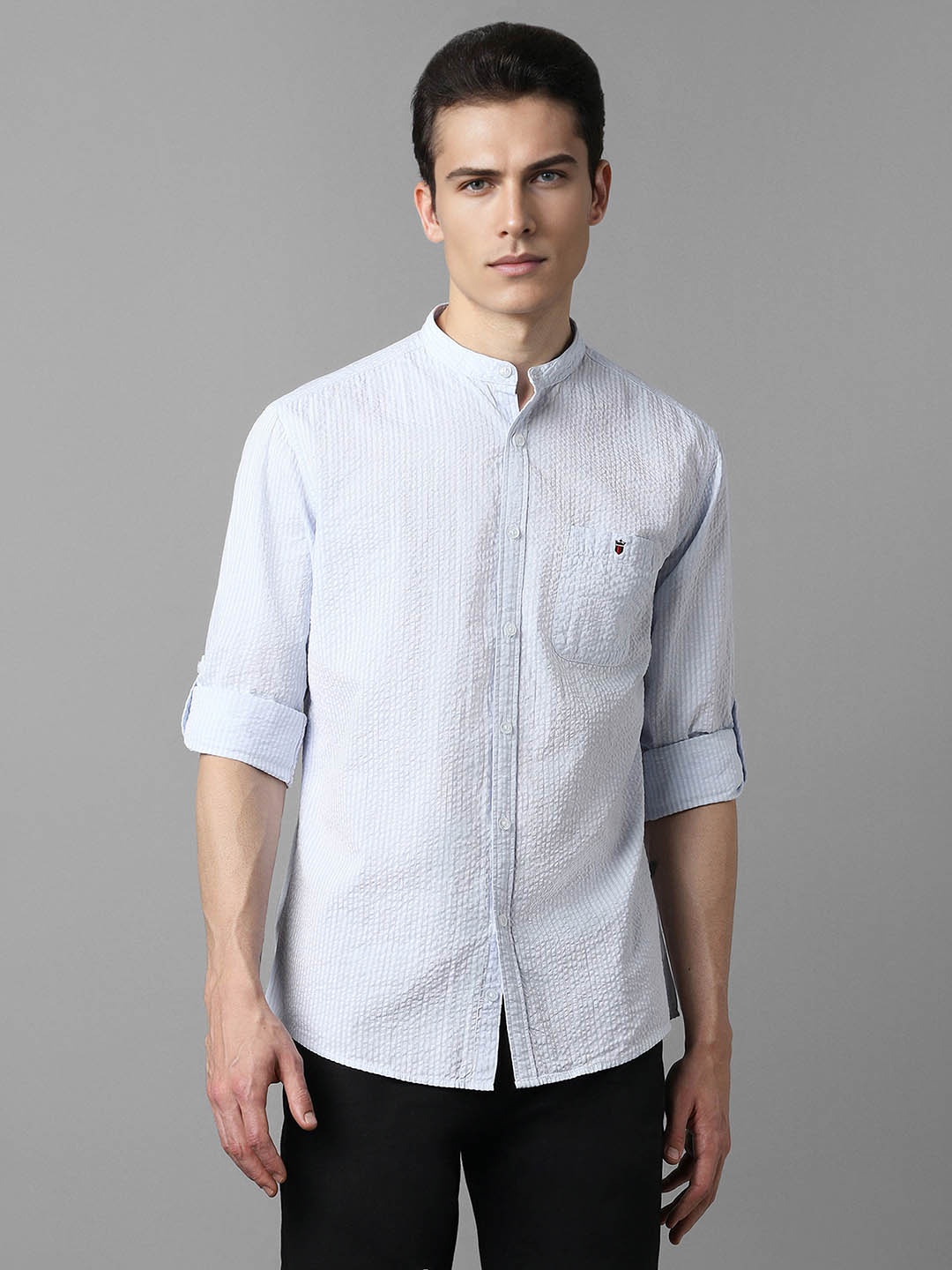 Louis Philippe Jeans Striped Cotton Slim Fit Curved Mandarin Collar Casual Shirt, Blue
Louis Philippe Jeans Striped Cotton Slim Fit Curved Mandarin Collar Casual Shirt, Blue