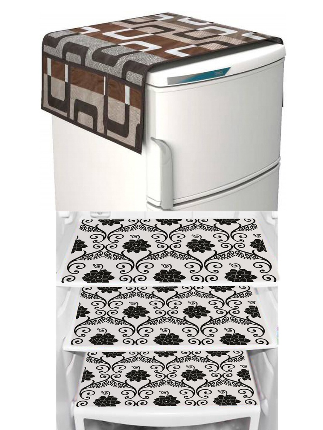 Dakshya Industries Brown & Black Geometric Printed Waterproof Fridge Cover & 3 Fridge Mats
Dakshya Industries Brown & Black Geometric Printed Waterproof Fridge Cover & 3 Fridge Mats