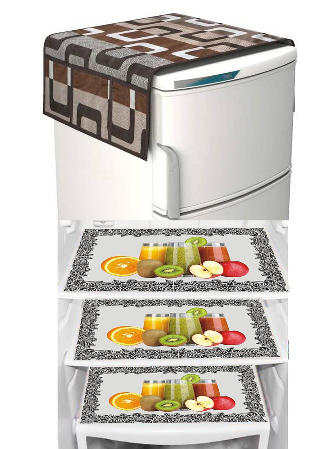 Dakshya Industries Brown & Yellow 4 Pieces Geometric Printed Refrigerator Cover & Mats
Dakshya Industries Brown & Yellow 4 Pieces Geometric Printed Refrigerator Cover & Mats