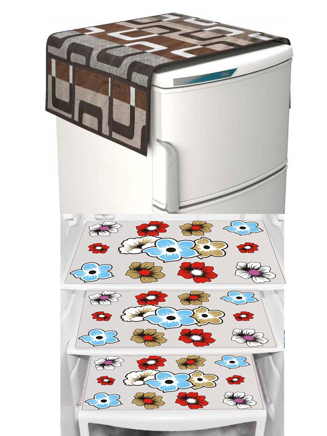 Dakshya Industries Brown & Red Geometric Printed Waterproof Fridge Cover & 3 Fridge Mats
Dakshya Industries Brown & Red Geometric Printed Waterproof Fridge Cover & 3 Fridge Mats