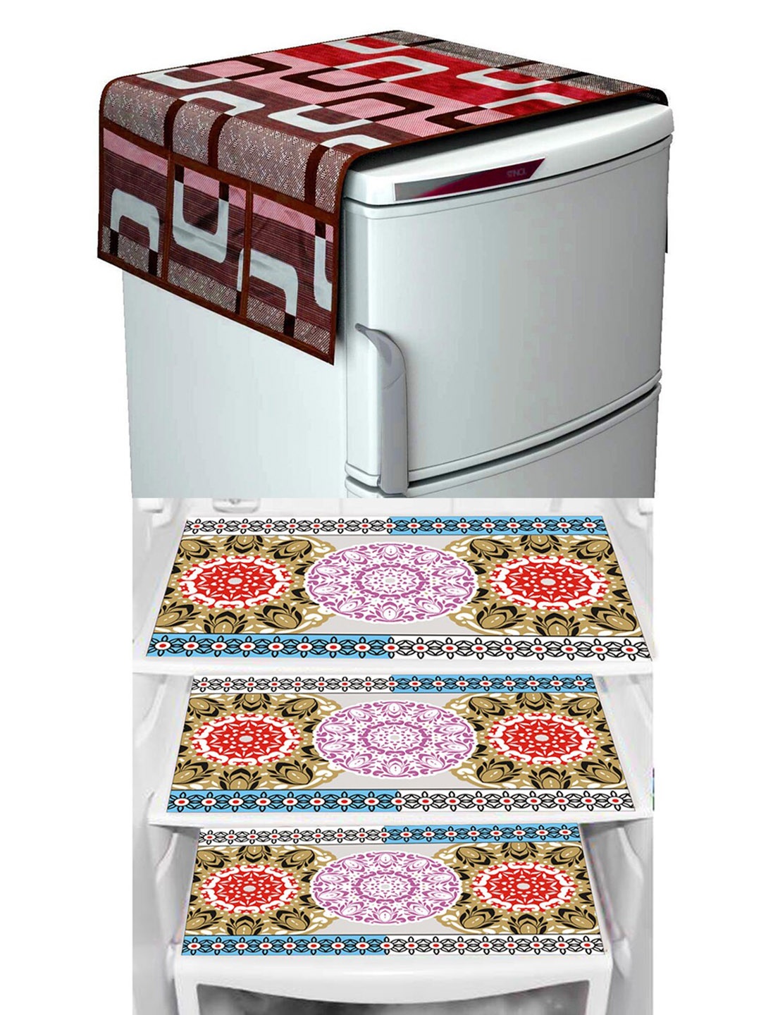 Dakshya Industries Maroon & Red 4 Pcs Geometric Printed Waterproof Fridge Covers & Mats
Dakshya Industries Maroon & Red 4 Pcs Geometric Printed Waterproof Fridge Covers & Mats