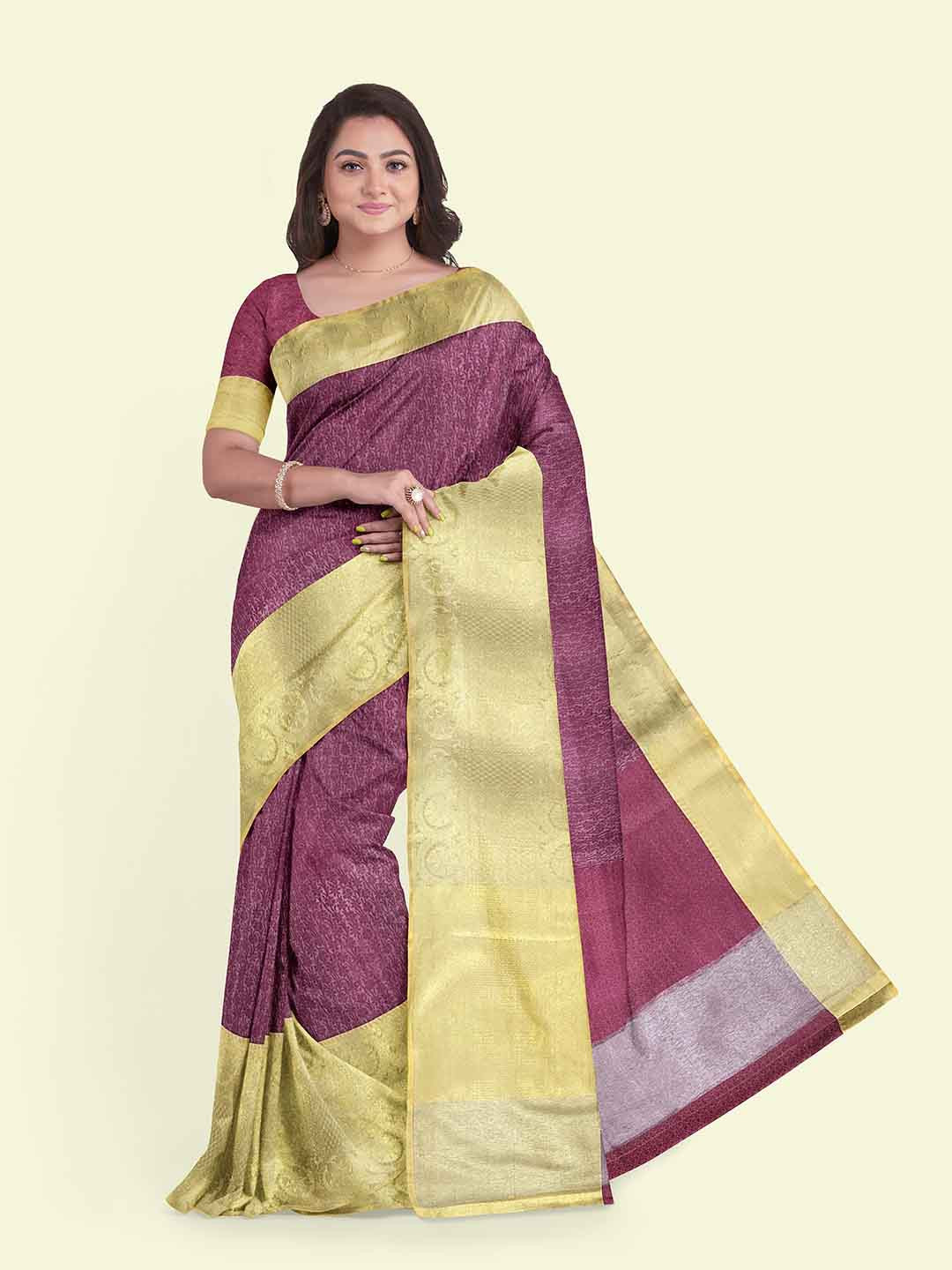 Muskan Fashion Ethnic Motifs Zari Tissue Banarasi Saree, Purple
Muskan Fashion Ethnic Motifs Zari Tissue Banarasi Saree, Purple