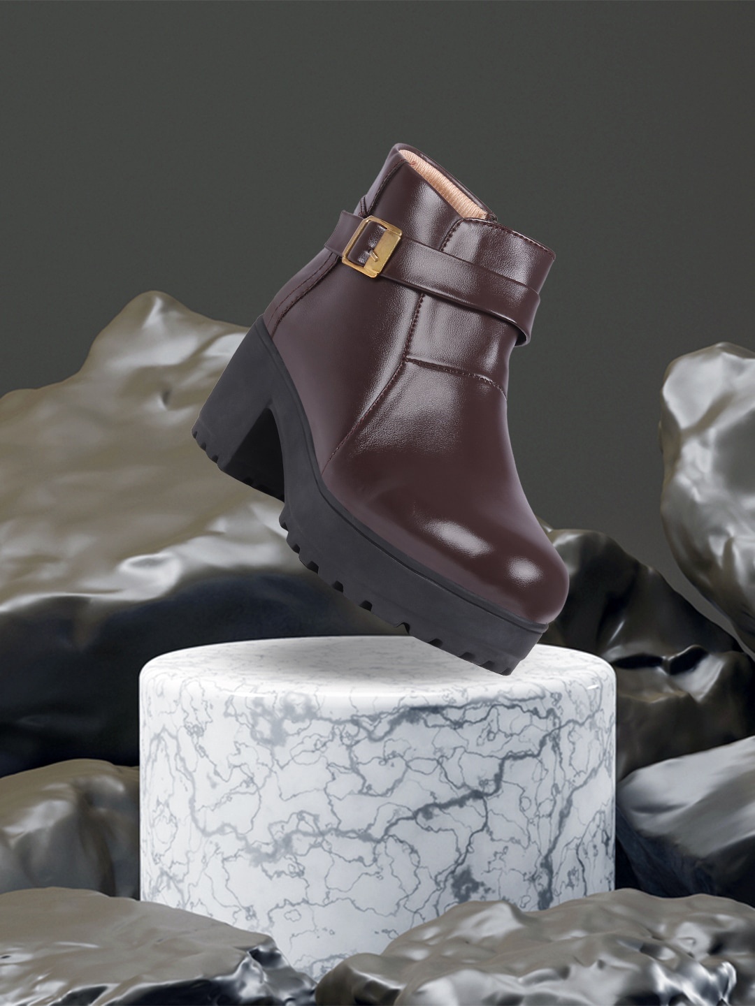 The Roadster Lifestyle Co. Women Textured Buckle Detail Block Heel Regular Boots, Brown
The Roadster Lifestyle Co. Women Textured Buckle Detail Block Heel Regular Boots, Brown