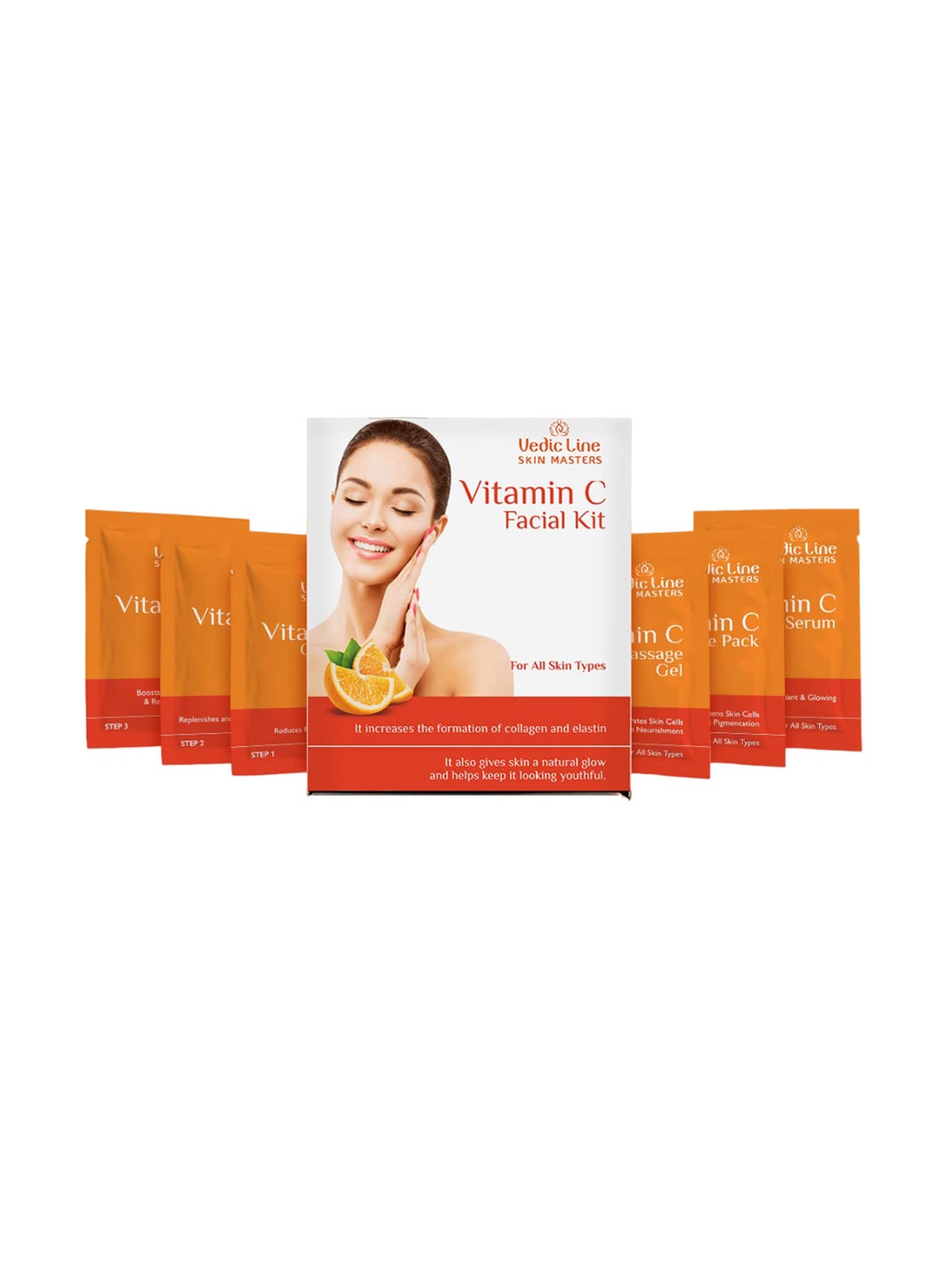 Vedicline Vitamin C Facial Kit with Aloe Vera & Turmeric 50 ml - 6 Sachets, White
Vedicline Vitamin C Facial Kit with Aloe Vera & Turmeric 50 ml - 6 Sachets, White