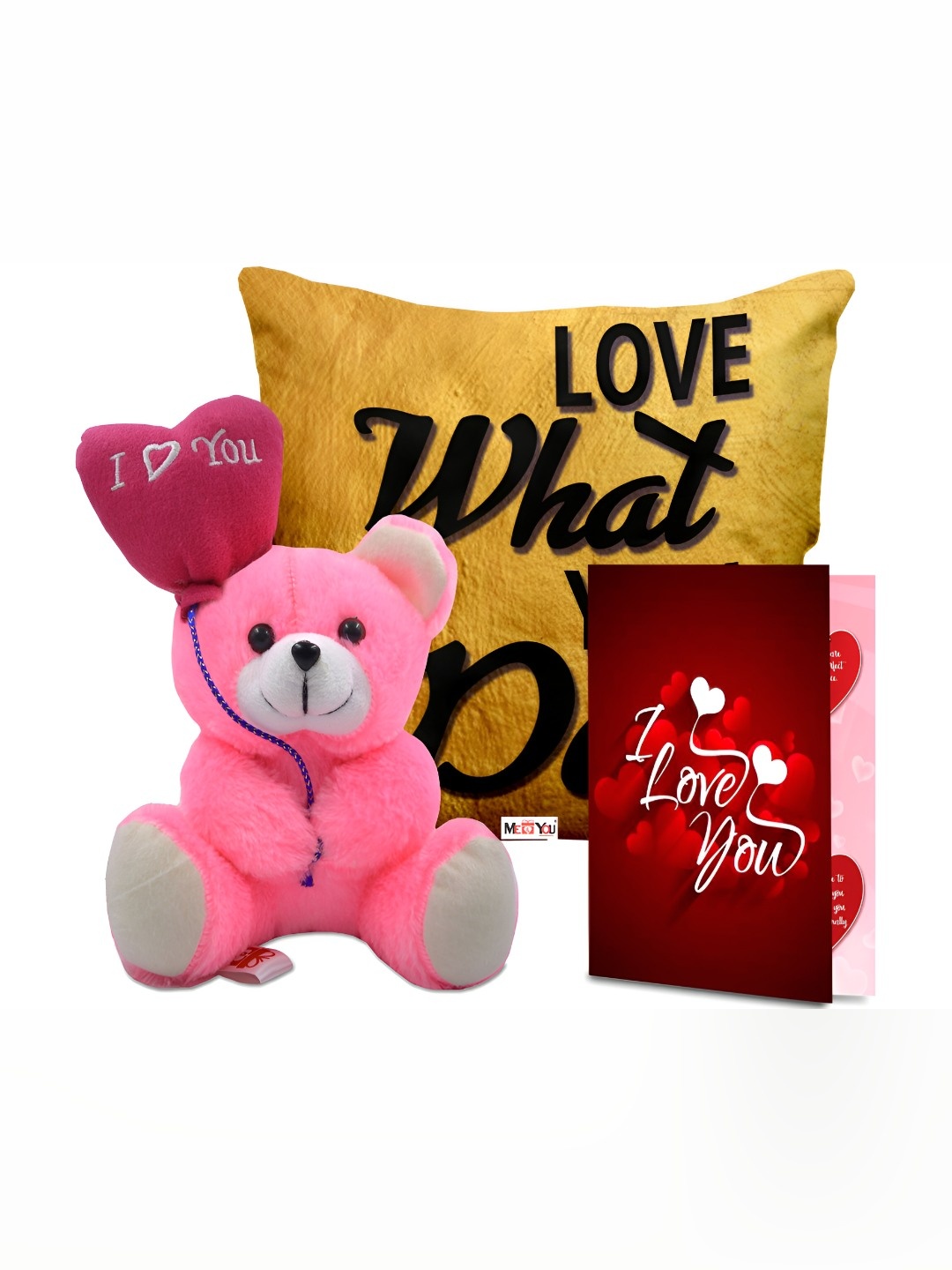 ME & YOU Yellow & Pink 3 Pieces Printed Cushion Teddy & Greeting Card Home Gift Set
ME & YOU Yellow & Pink 3 Pieces Printed Cushion Teddy & Greeting Card Home Gift Set