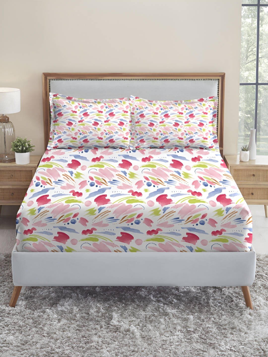 MYTRIDENT Sweet Temptation Soft Comfort Fitted 210TC King Cotton 1 Fittedsheet with 2 Pillow Covers, White
MYTRIDENT Sweet Temptation Soft Comfort Fitted 210TC King Cotton 1 Fittedsheet with 2 Pillow Covers, White