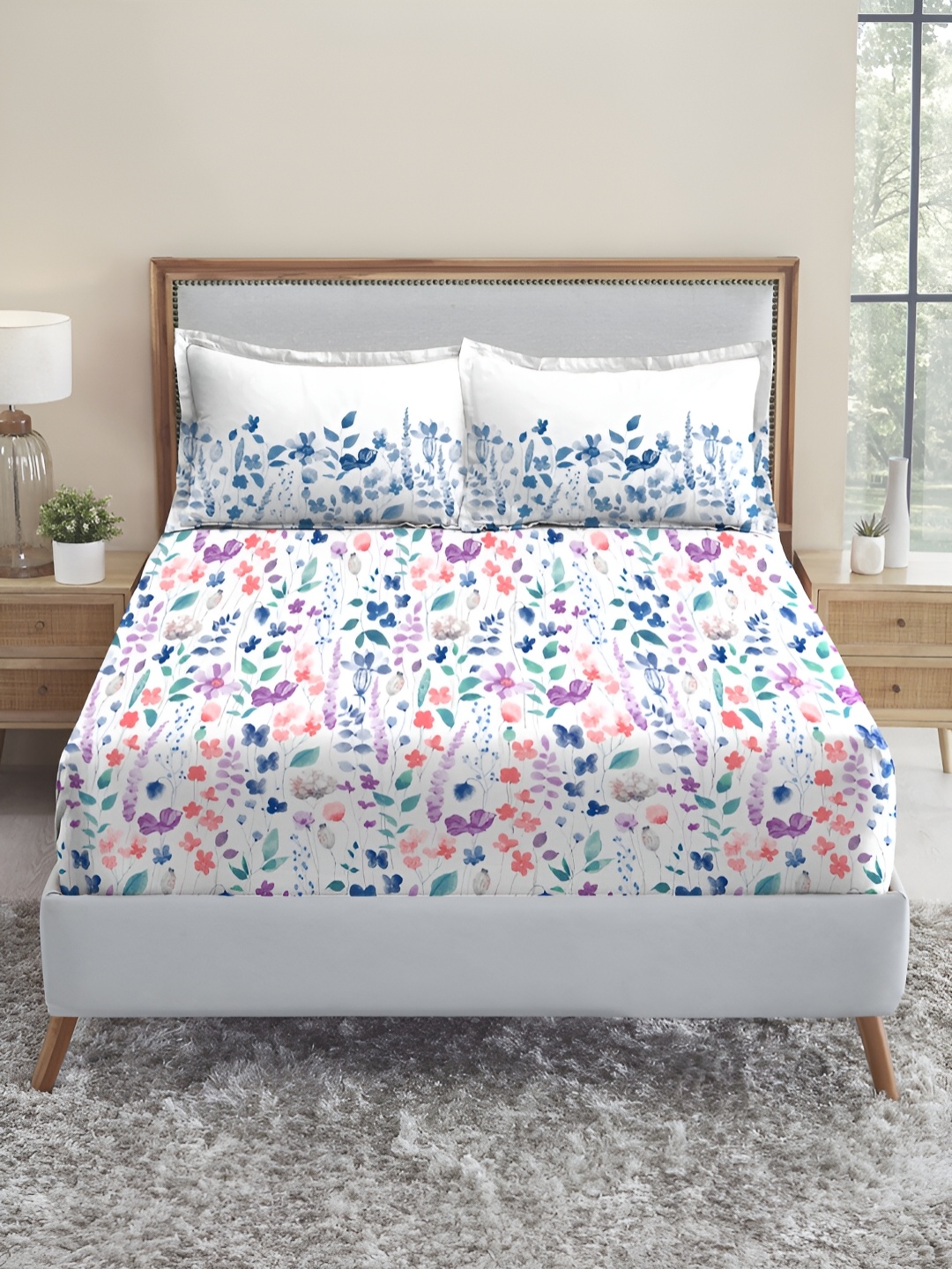MYTRIDENT Sussana Soft Comfort Fitted 210TC King Cotton 1 Fittedsheet with 2 Pillow Covers, White
MYTRIDENT Sussana Soft Comfort Fitted 210TC King Cotton 1 Fittedsheet with 2 Pillow Covers, White