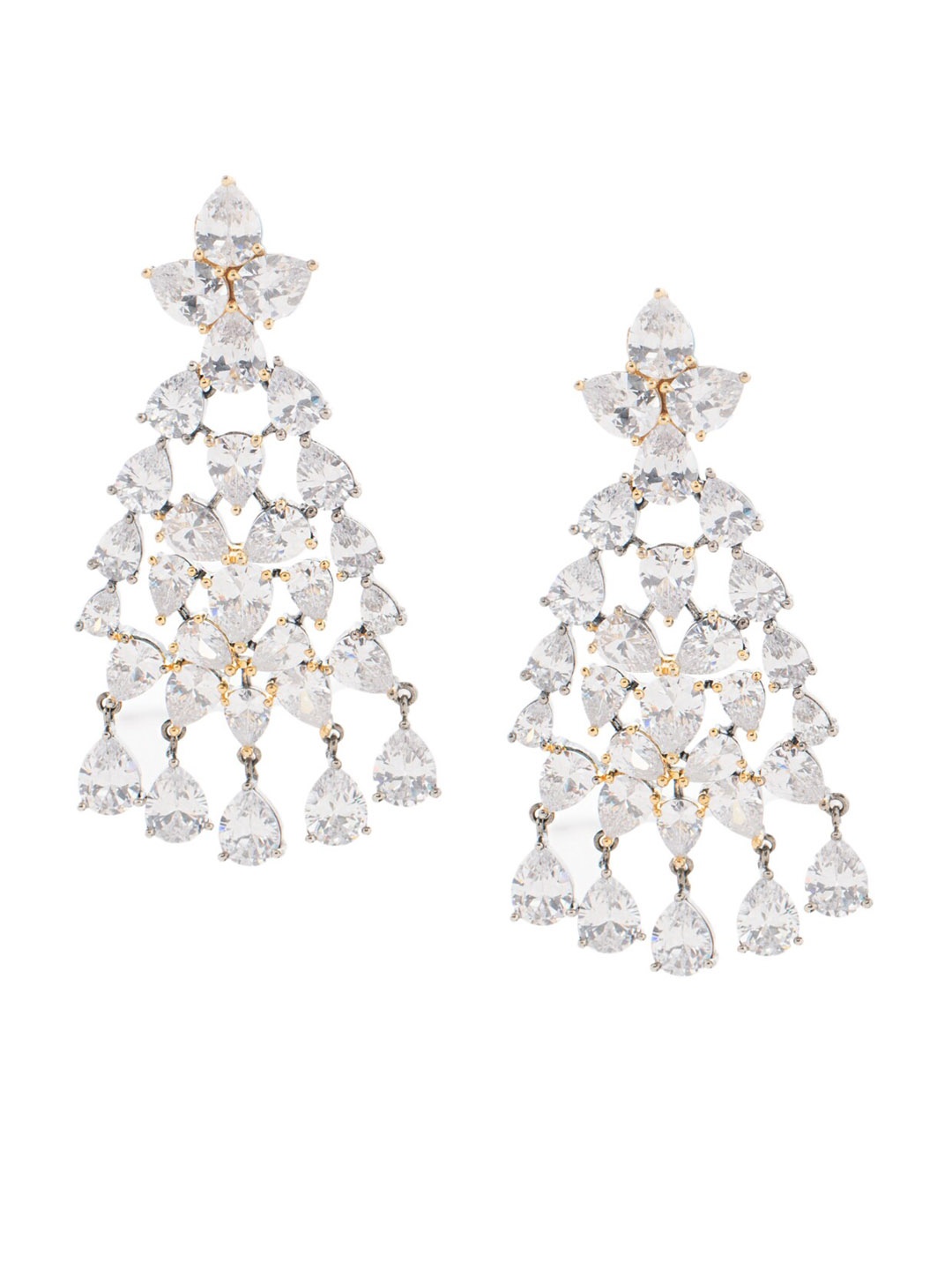 AURAA TRENDS Rhodium-Plated American Diamond & Zircon Studded Contemporary Drop Earrings, Silver
AURAA TRENDS Rhodium-Plated American Diamond & Zircon Studded Contemporary Drop Earrings, Silver