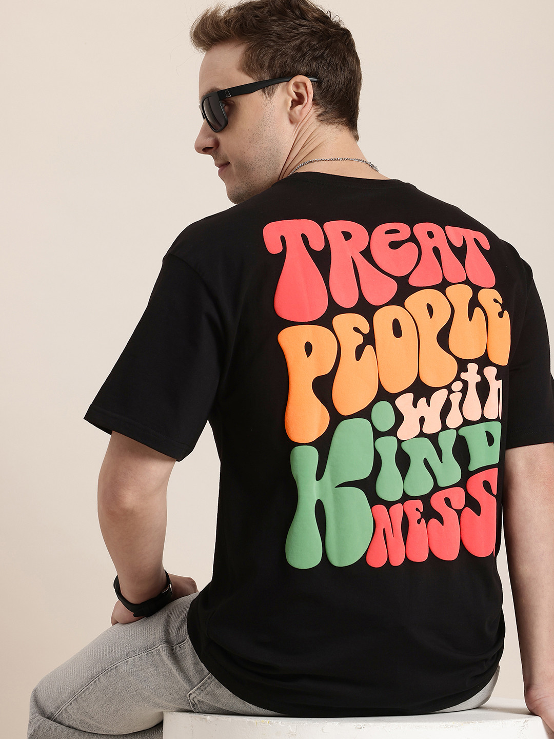 HERE&NOW Typography Printed Oversized Drop-Shoulder Sleeves Pure Cotton T-shirt, Black
HERE&NOW Typography Printed Oversized Drop-Shoulder Sleeves Pure Cotton T-shirt, Black