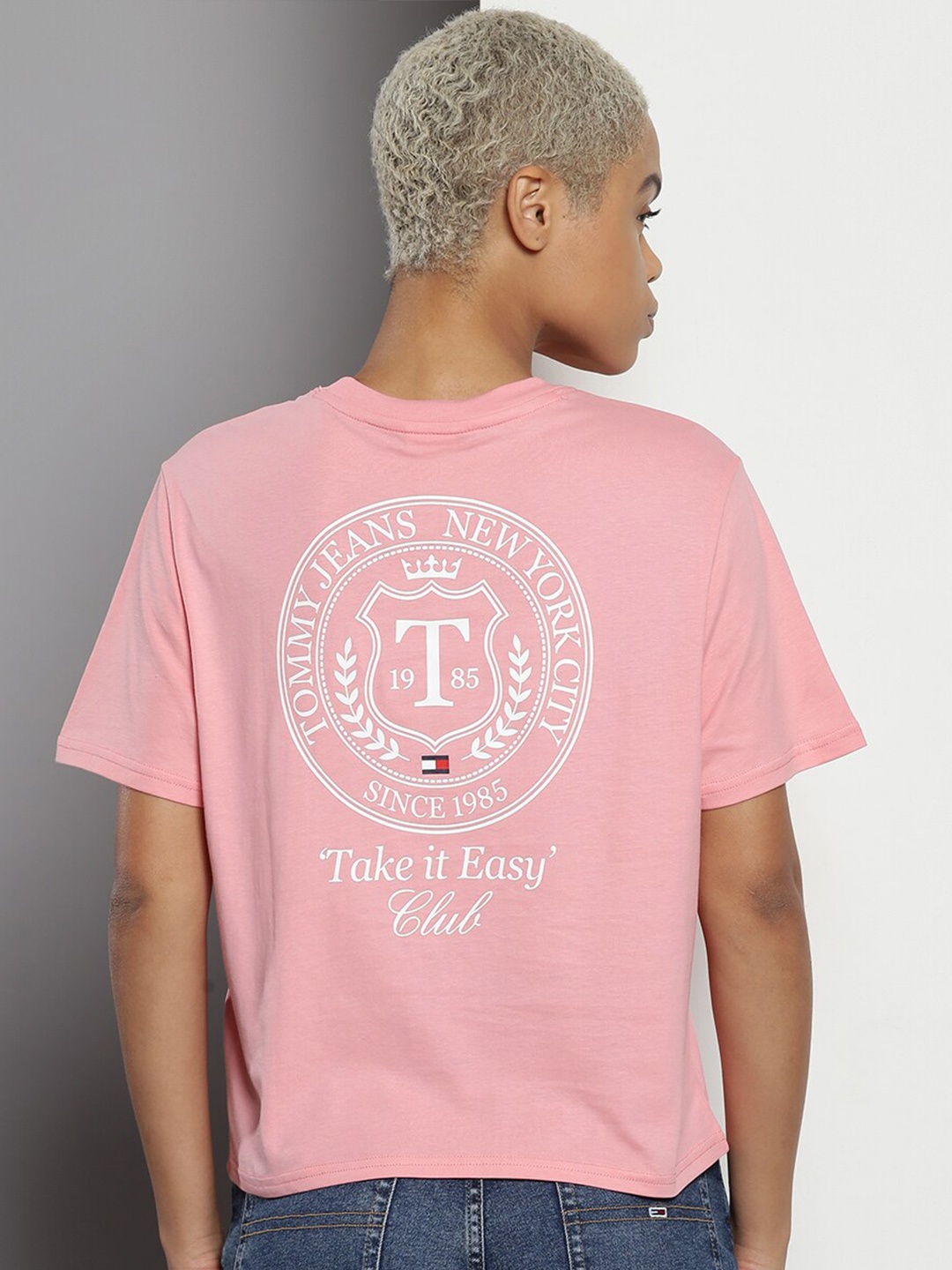 Tommy Hilfiger Typography Printed Round Neck Short Sleeves Cotton Regular T-shirt, Pink
Tommy Hilfiger Typography Printed Round Neck Short Sleeves Cotton Regular T-shirt, Pink