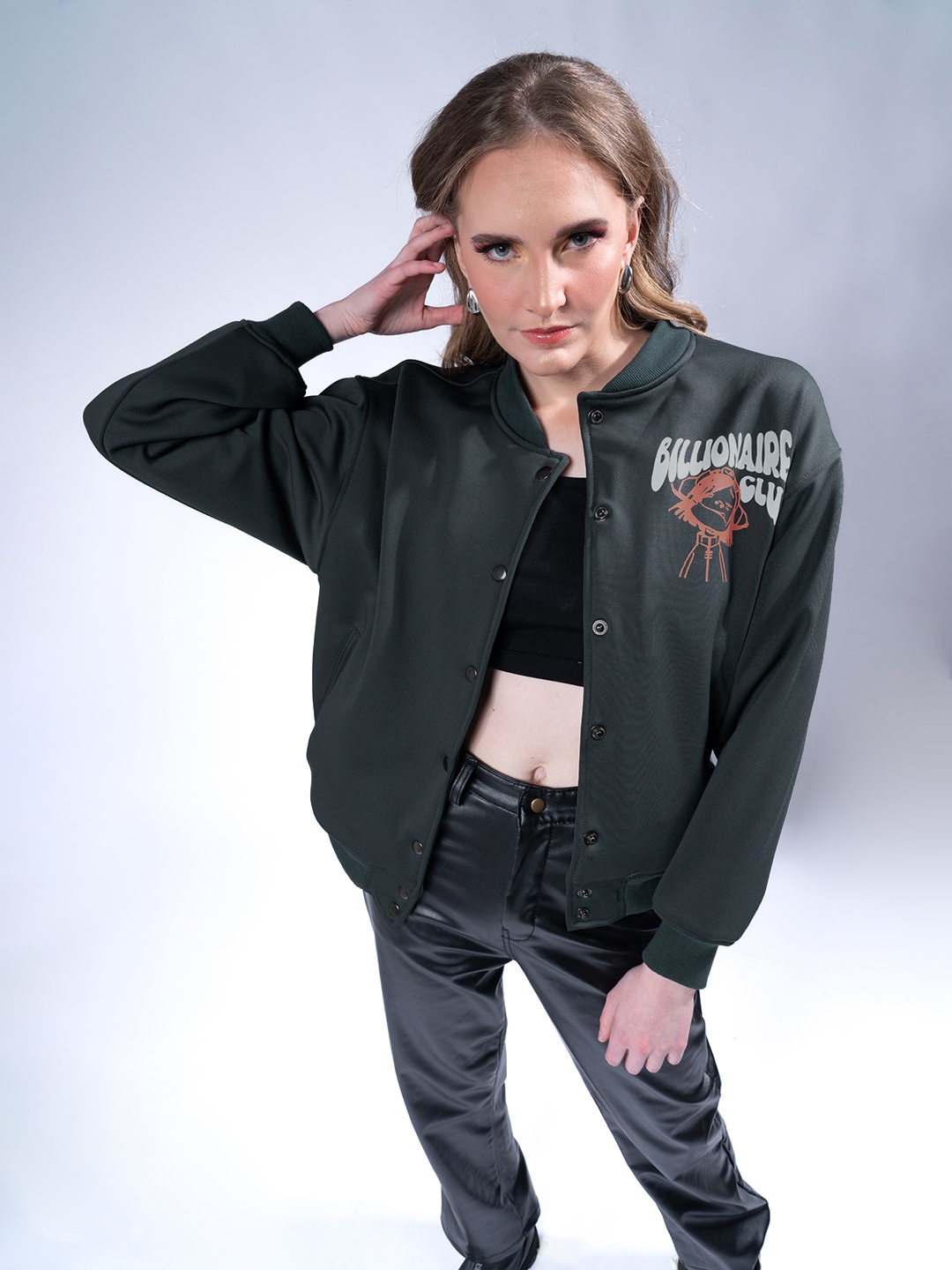 Stylecast X Hersheinbox Typography Print Drop Shoulder Sleeves Bomber Jacket, Grey
Stylecast X Hersheinbox Typography Print Drop Shoulder Sleeves Bomber Jacket, Grey
