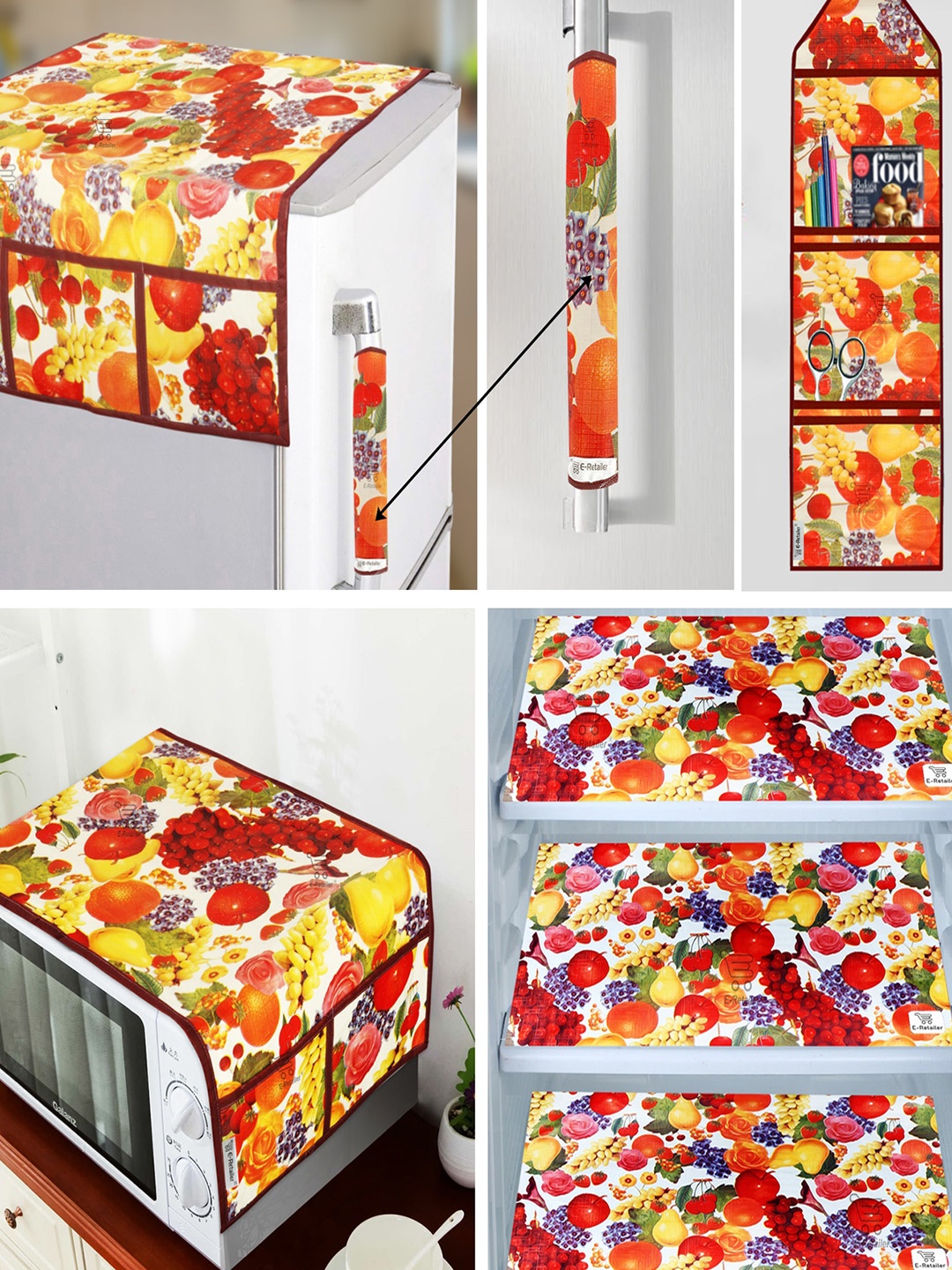 E-Retailer 7-pcs Yellow Printed Fridge & Oven Cover with Wall Hanging Storage Organiser, Red
E-Retailer 7-pcs Yellow Printed Fridge & Oven Cover with Wall Hanging Storage Organiser, Red