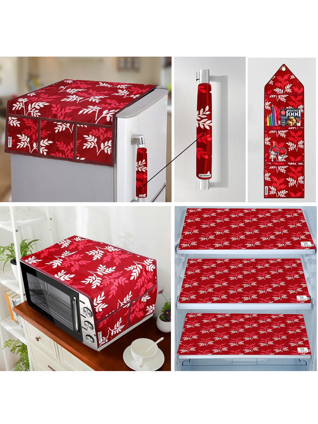 E-Retailer Maroon 7 Pieces Printed Fridge & Oven Cover with Wall Hanging Storage Organiser
E-Retailer Maroon 7 Pieces Printed Fridge & Oven Cover with Wall Hanging Storage Organiser