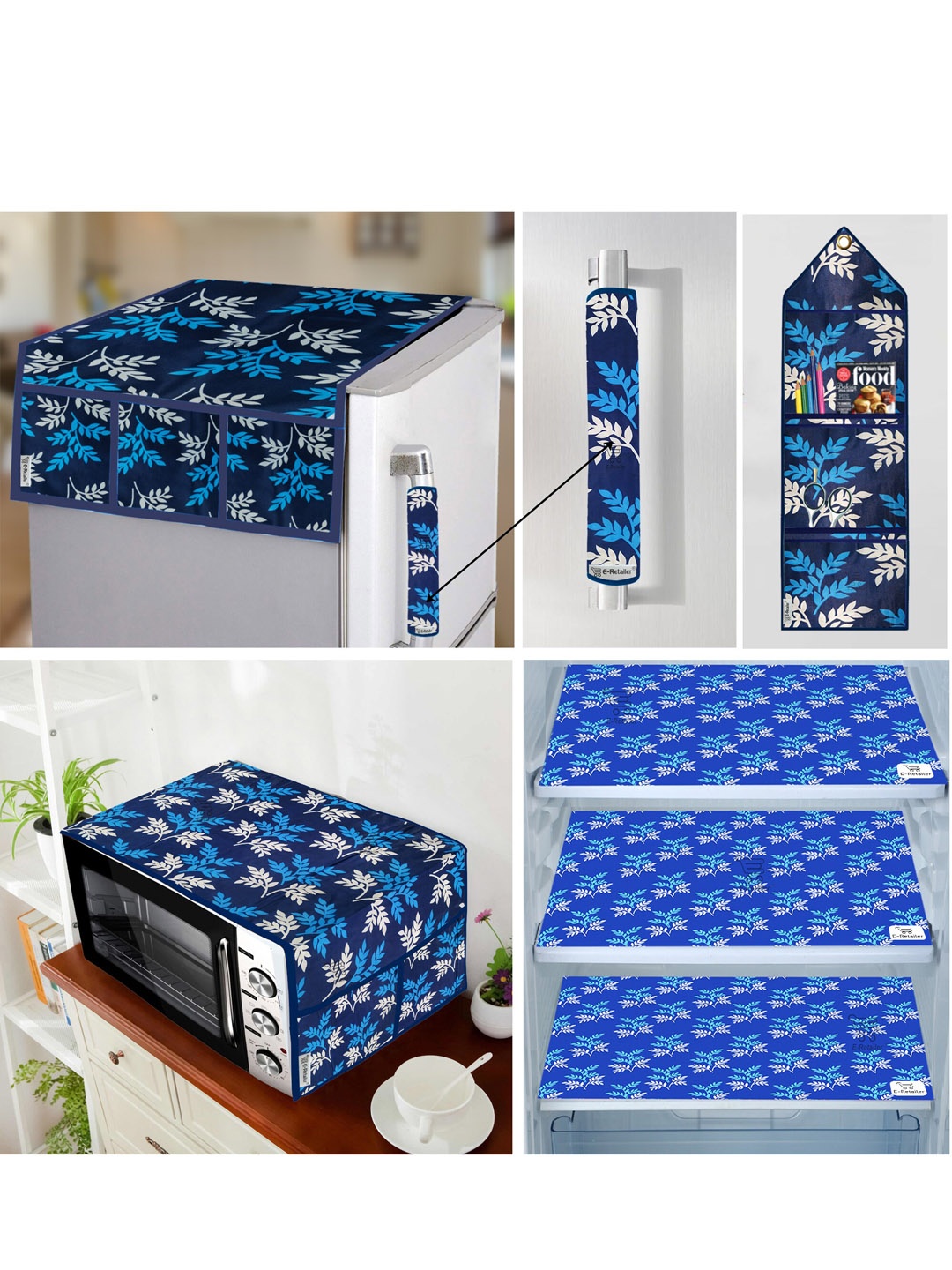 E-Retailer 7 Pieces Blue Printed Fridge & Oven Cover with Wall Hanging Storage Organiser
E-Retailer 7 Pieces Blue Printed Fridge & Oven Cover with Wall Hanging Storage Organiser