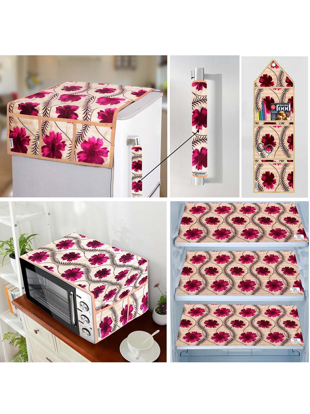 E-Retailer 7 Pieces Red Printed Fridge & Oven Cover with Wall Hanging Storage Organiser
E-Retailer 7 Pieces Red Printed Fridge & Oven Cover with Wall Hanging Storage Organiser