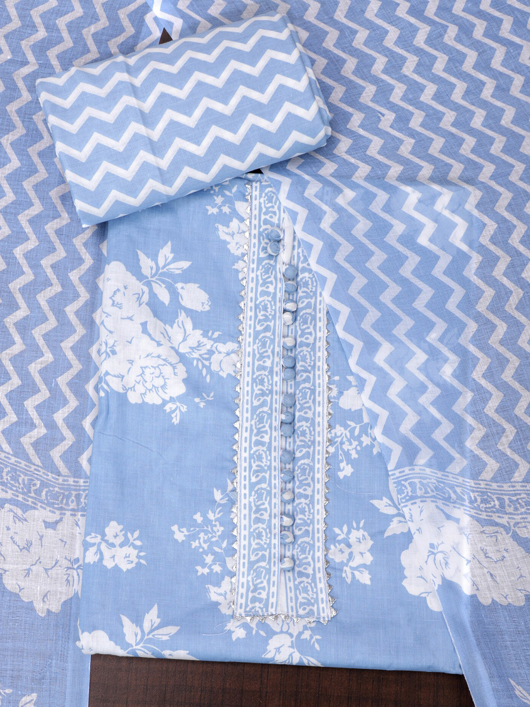 SALWAR STUDIO Floral Printed Gotta Patti Pure Cotton Unstitched Dress Material, Blue
SALWAR STUDIO Floral Printed Gotta Patti Pure Cotton Unstitched Dress Material, Blue