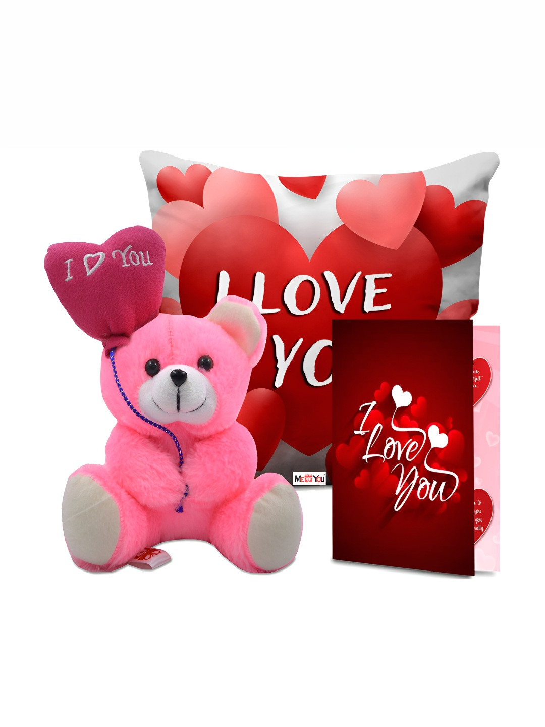 ME & YOU Red & Pink Printed Cushion With Teddy & Card Home Gift Set
ME & YOU Red & Pink Printed Cushion With Teddy & Card Home Gift Set