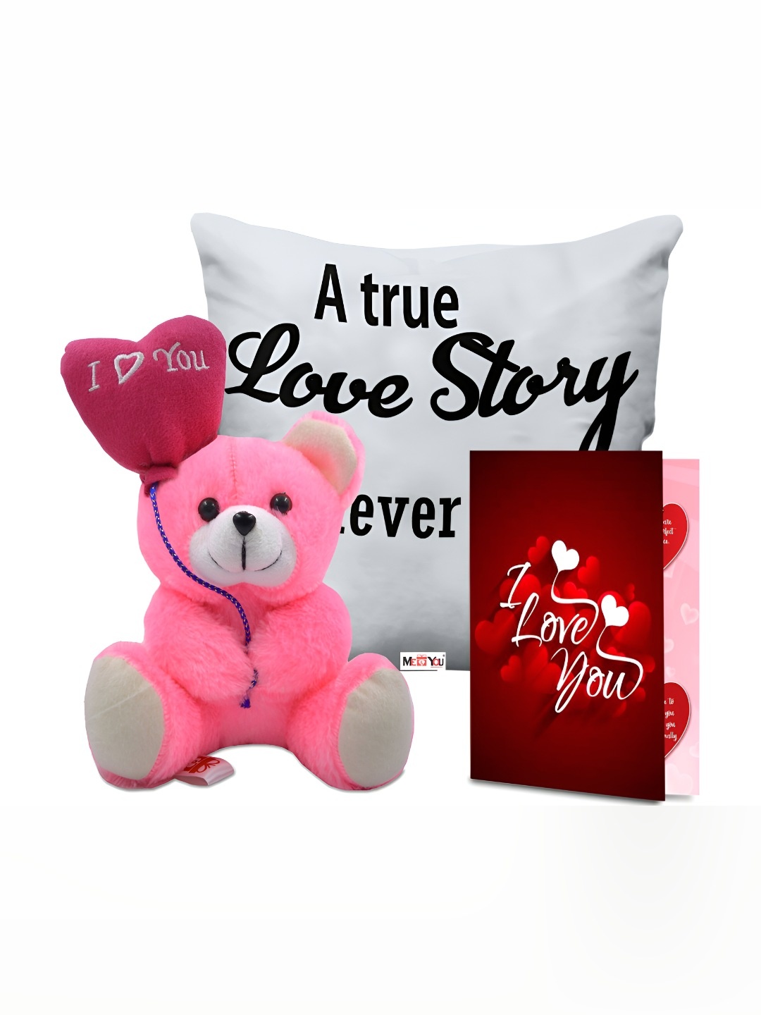 ME & YOU 3-Pcs White & Pink Printed Cushion Teddy & Greeting Card Valentine Gift Set
ME & YOU 3-Pcs White & Pink Printed Cushion Teddy & Greeting Card Valentine Gift Set