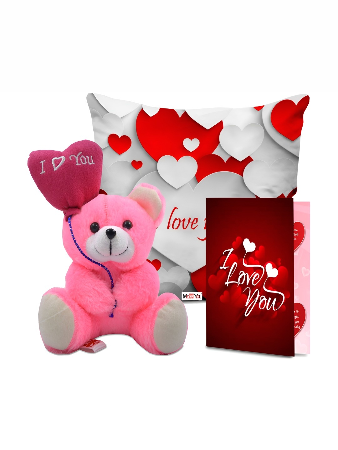 ME & YOU 3-Pcs White & Pink Printed Cushion Teddy & Greeting Card Valentine Gift Set
ME & YOU 3-Pcs White & Pink Printed Cushion Teddy & Greeting Card Valentine Gift Set
