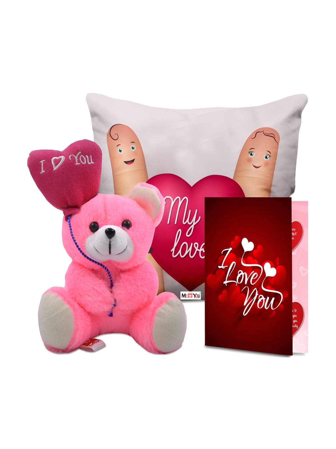 ME & YOU 3-Pcs White & Pink Printed Cushion Teddy & Greeting Card Valentine Gift Set
ME & YOU 3-Pcs White & Pink Printed Cushion Teddy & Greeting Card Valentine Gift Set