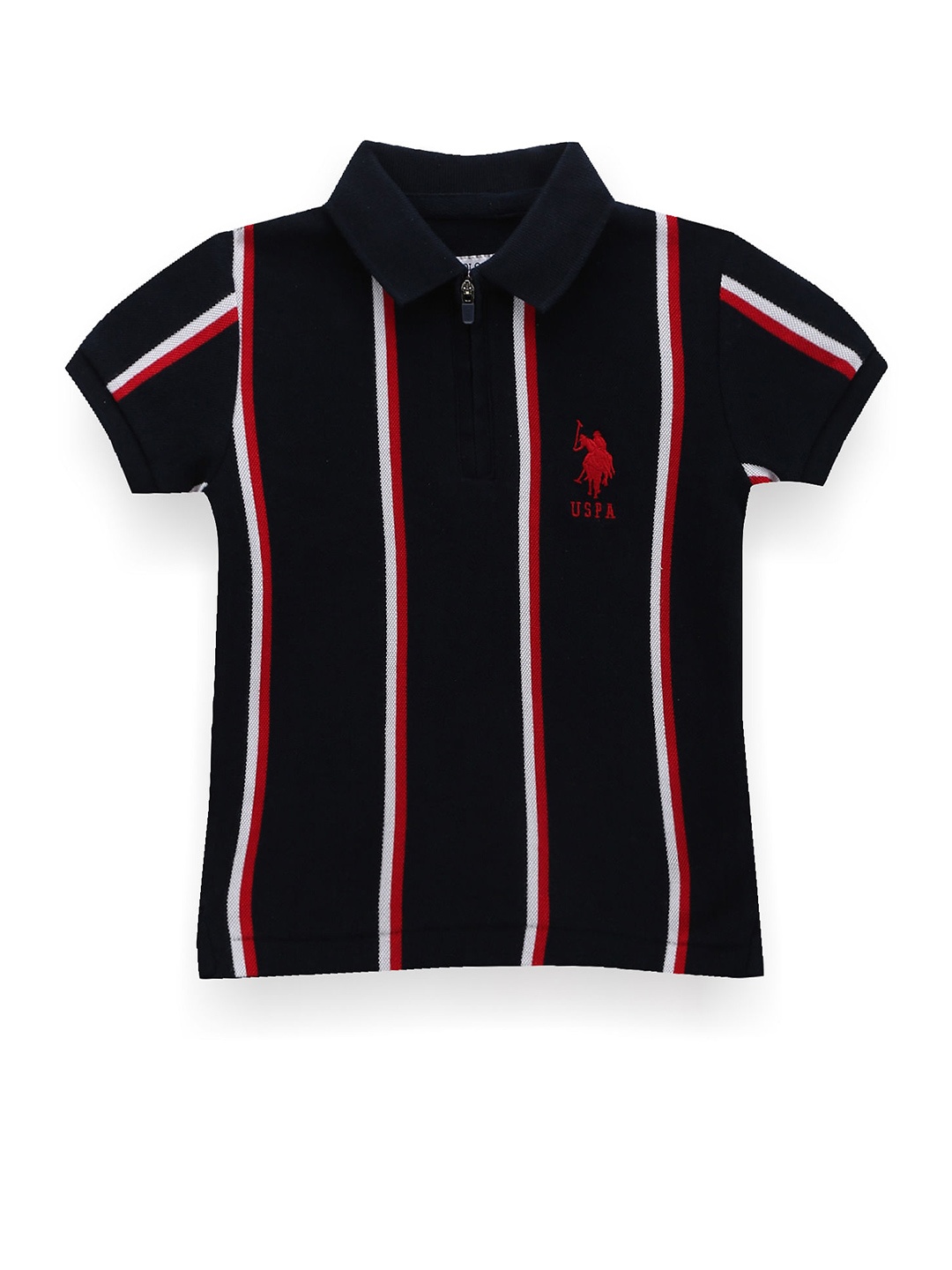 U.S. Polo Assn. Kids Boys Vertical Striped Polo Collar Pure Cotton T-shirt, Navy blue
U.S. Polo Assn. Kids Boys Vertical Striped Polo Collar Pure Cotton T-shirt, Navy blue