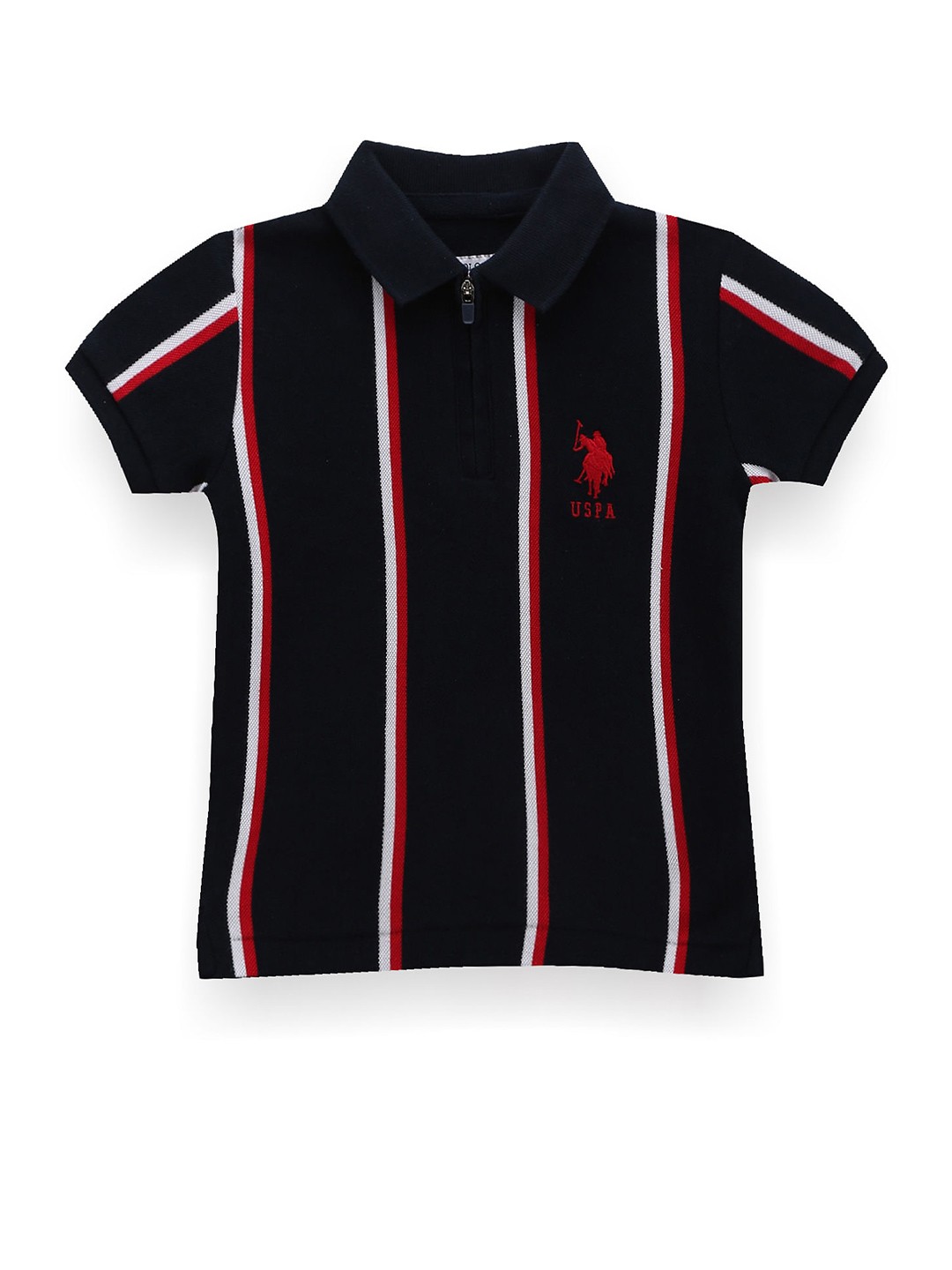 U.S. Polo Assn. Kids Boys Vertical Striped Polo Collar Pure Cotton T-shirt, Navy blue
U.S. Polo Assn. Kids Boys Vertical Striped Polo Collar Pure Cotton T-shirt, Navy blue