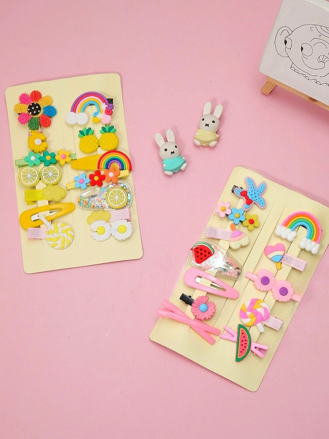 Yellow Bee Girls Set Of 24 Rainbow, Fruits, Flowers and Heart Tic Tac Hair Clip, Blue
Yellow Bee Girls Set Of 24 Rainbow, Fruits, Flowers and Heart Tic Tac Hair Clip, Blue