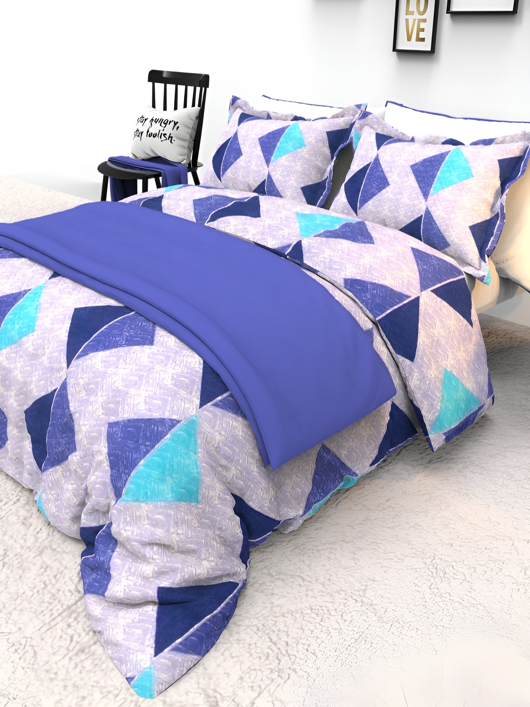 THE WHITE MOSS Blue Printed Pure Cotton 130 TC Double Queen Bedsheet With 2 Pillow Covers
THE WHITE MOSS Blue Printed Pure Cotton 130 TC Double Queen Bedsheet With 2 Pillow Covers