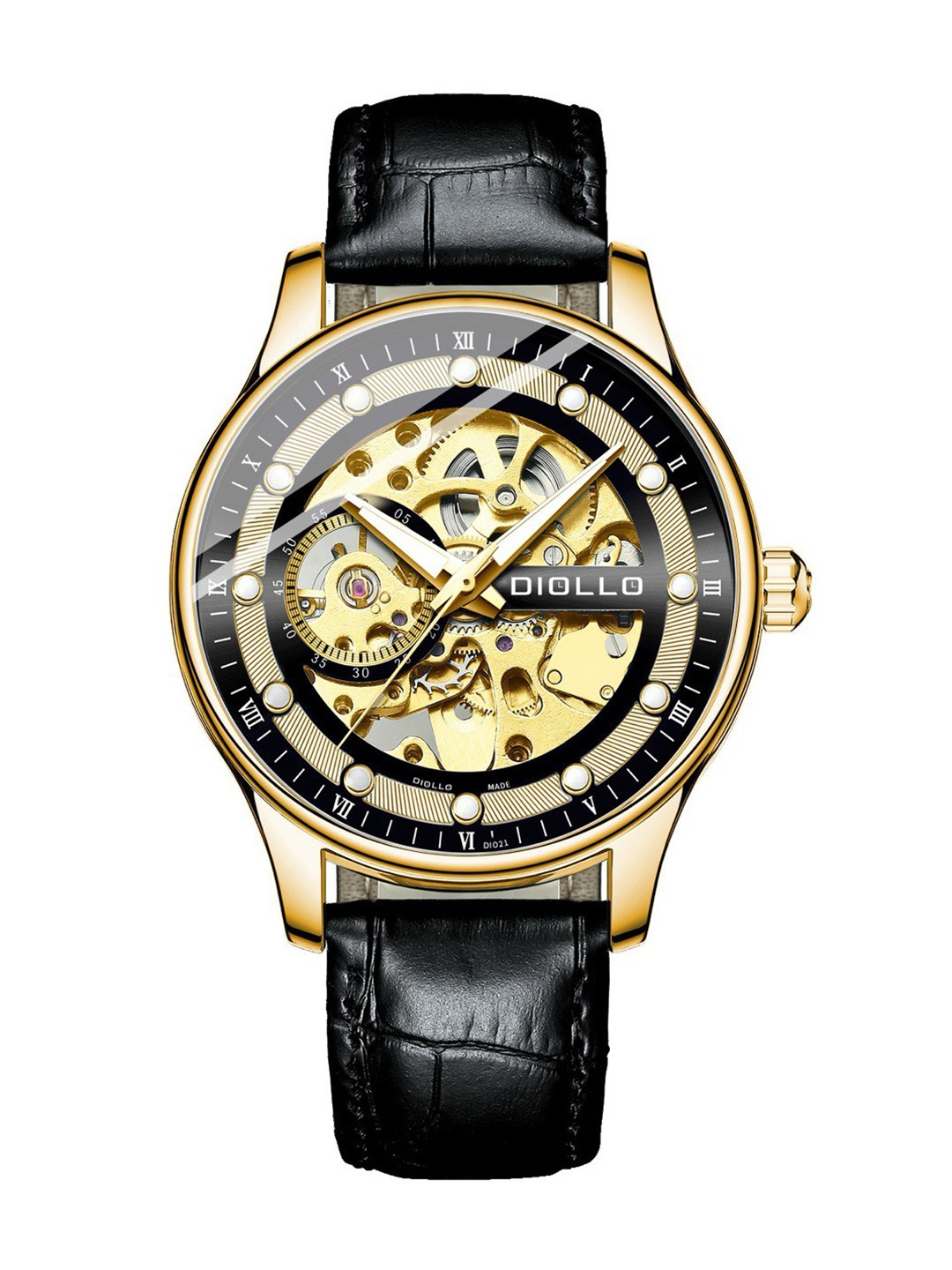 DIOLLO Men Printed Dial & Leather Analogue Automatic Motion Powered Watch DIO21-GOLD
DIOLLO Men Printed Dial & Leather Analogue Automatic Motion Powered Watch DIO21-GOLD