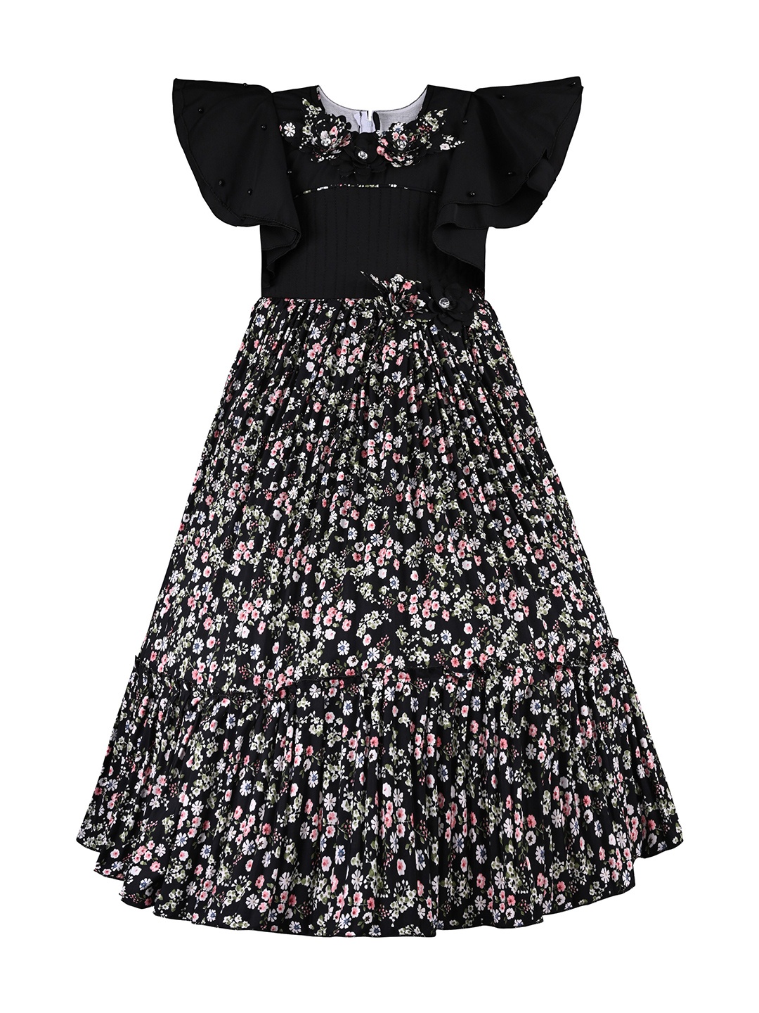 Wish Karo Girls Floral Print Flutter Sleeve Georgette Fit and Flare Dress, Black
Wish Karo Girls Floral Print Flutter Sleeve Georgette Fit and Flare Dress, Black