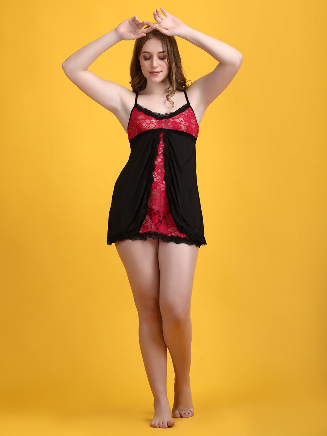 Hill Islands Self Design Shoulder Straps Baby Doll, Red
Hill Islands Self Design Shoulder Straps Baby Doll, Red