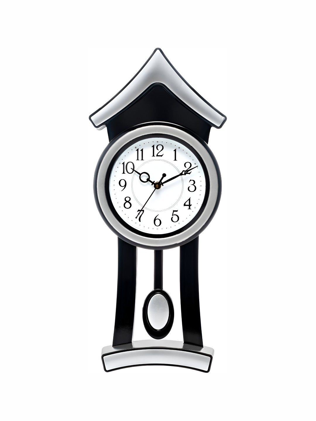 Attractionz Att'z Silver Toned & Black Contemporary Round Analogue Pendulum Wall Clock
Attractionz Att'z Silver Toned & Black Contemporary Round Analogue Pendulum Wall Clock
