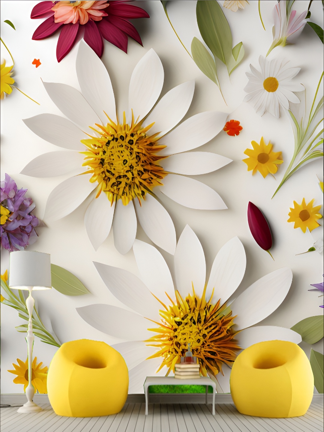 KSHIRSA White & Yellow Floral and Botanical Printed Self-Adhesive Laminated Wallpaper
KSHIRSA White & Yellow Floral and Botanical Printed Self-Adhesive Laminated Wallpaper