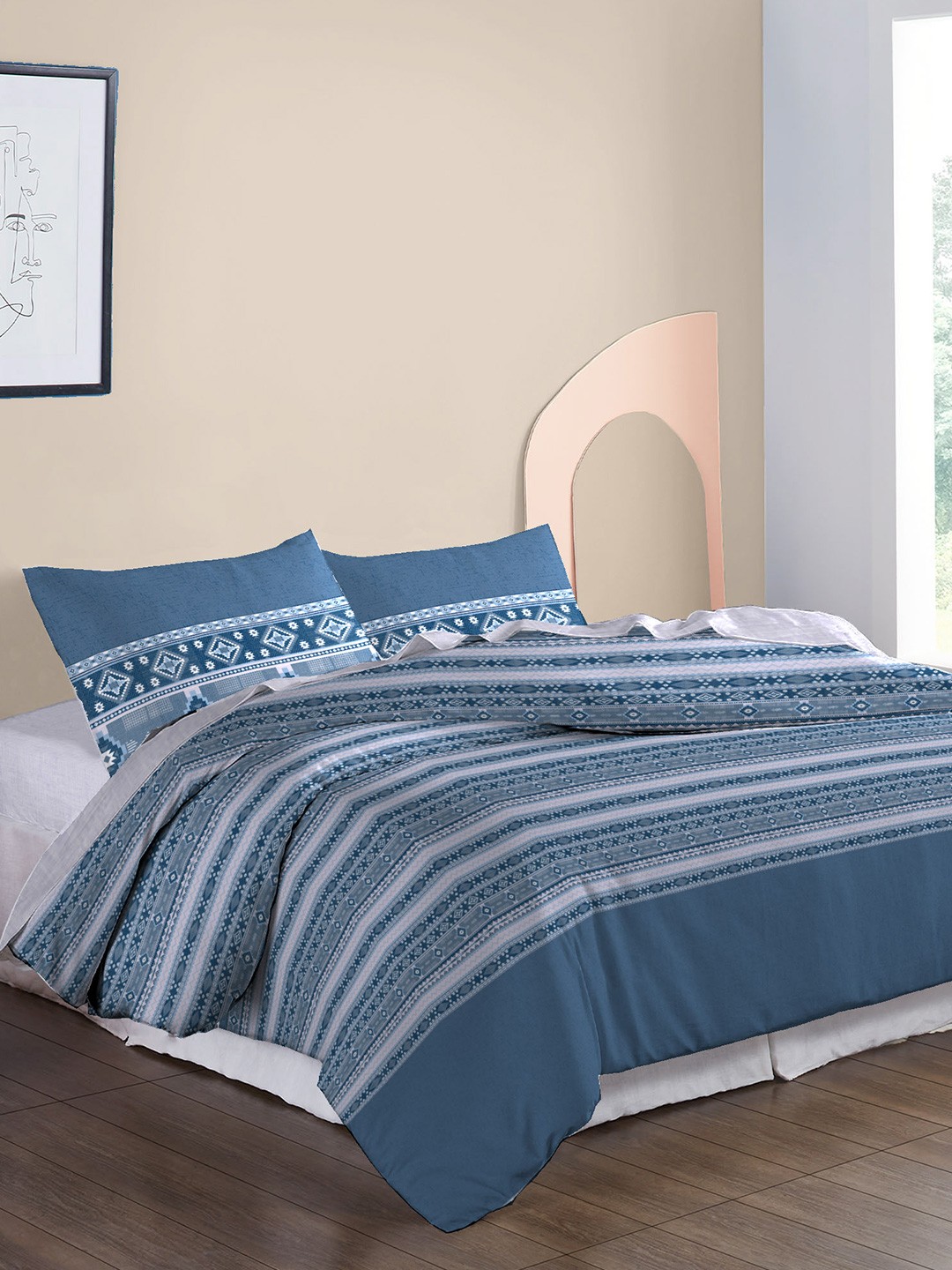 MYTRIDENT Blue & White Pure Cotton Mild Winter Double King Bedding With 2 Pillow Covers
MYTRIDENT Blue & White Pure Cotton Mild Winter Double King Bedding With 2 Pillow Covers