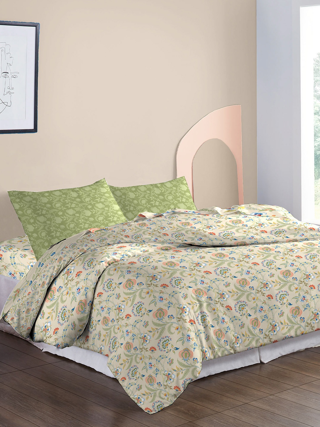 MYTRIDENT Beige & Green Pure Cotton Mild Winter Double King Bedding With 2 Pillow Covers
MYTRIDENT Beige & Green Pure Cotton Mild Winter Double King Bedding With 2 Pillow Covers