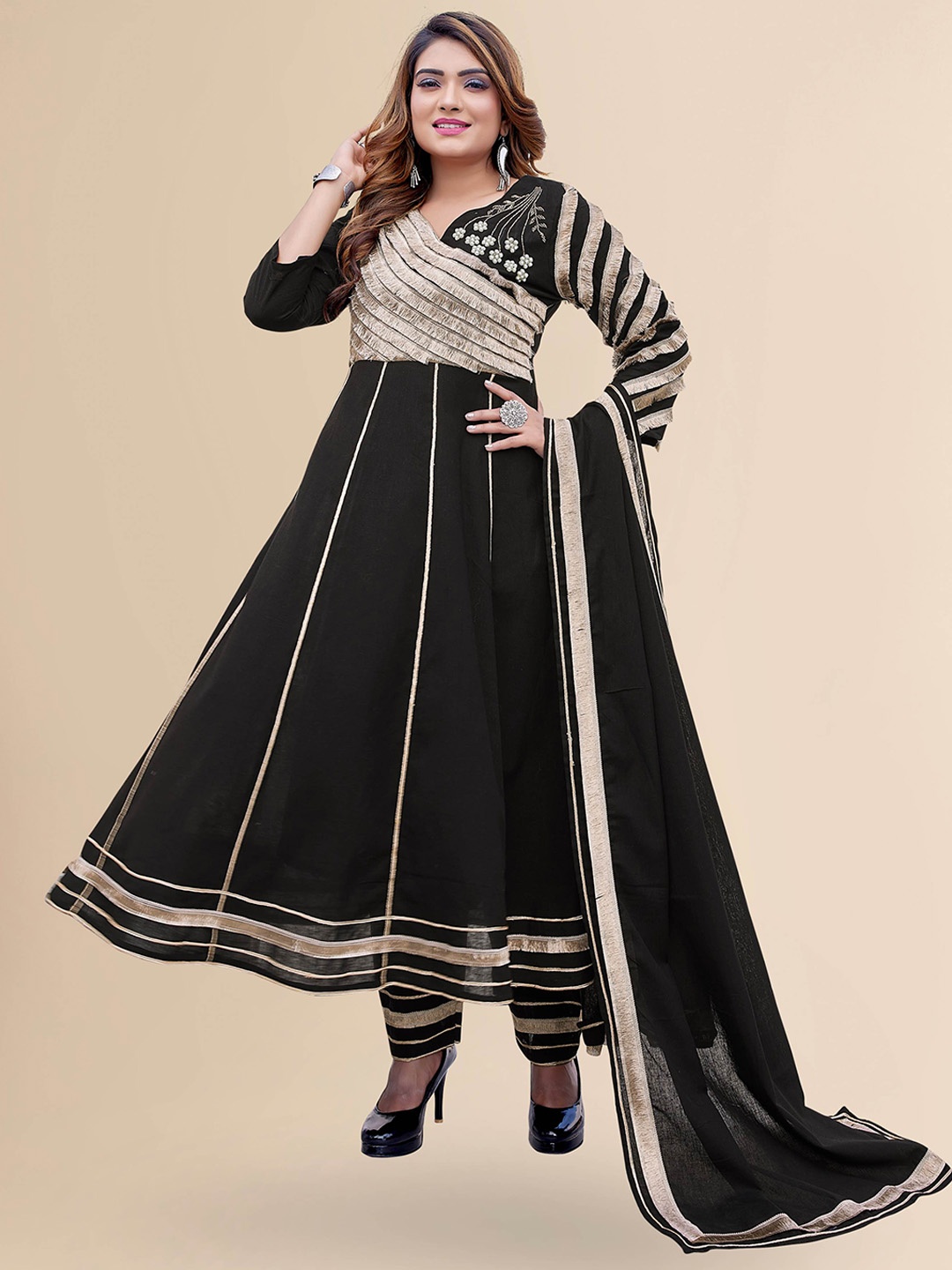 TITANIUM SILK INDUSTRIES PVT. LTD. Embroidered Empire Beads and Stones Linen Kurta Set, Black
TITANIUM SILK INDUSTRIES PVT. LTD. Embroidered Empire Beads and Stones Linen Kurta Set, Black