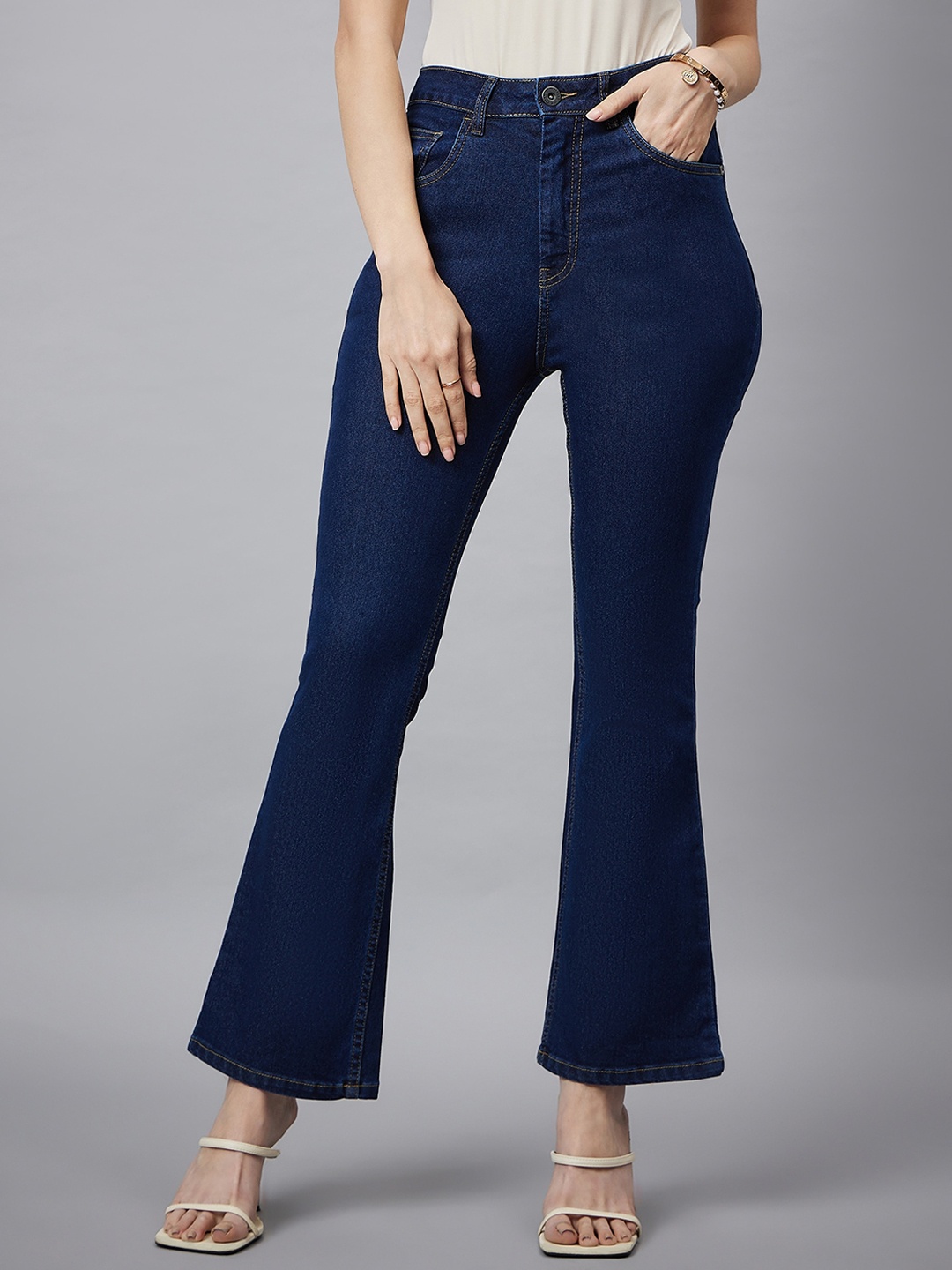 Chemistry Women Comfort Bootcut High-Rise Dark Shade Clean Look Stretchable Jeans, Navy blue
Chemistry Women Comfort Bootcut High-Rise Dark Shade Clean Look Stretchable Jeans, Navy blue